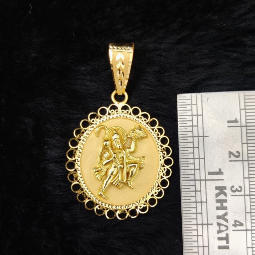 916 Gold Fancy Hanumandada Pendant