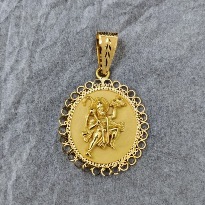 916 Gold Fancy Hanumandada Pendant
