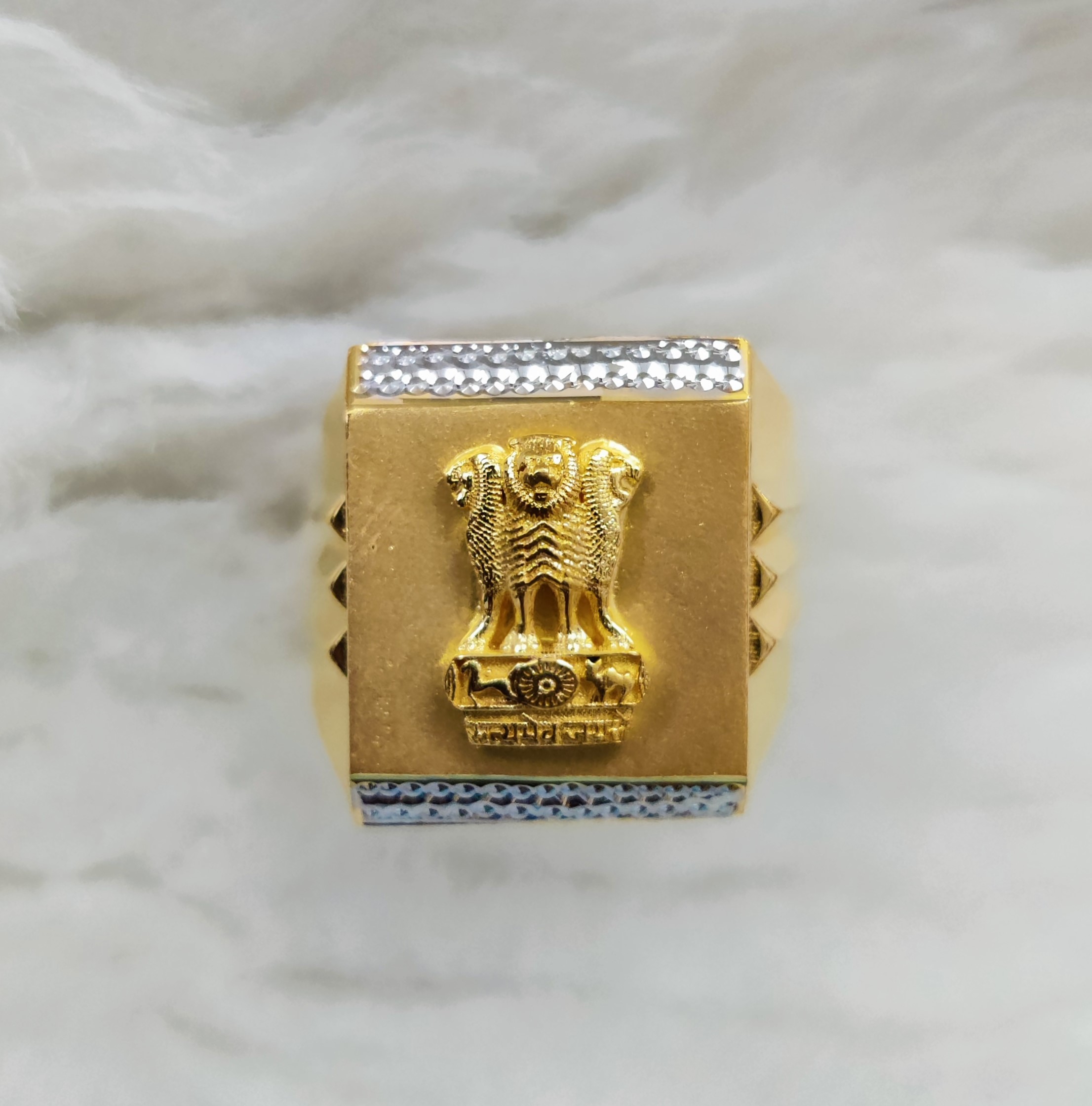 916 Gold Fancy Ashokstambh Ring