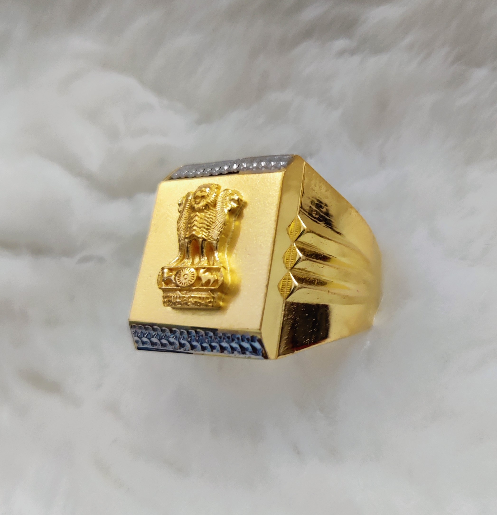 916 Gold Fancy Ashokstambh Ring