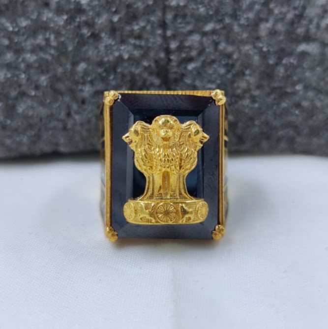 916 Gold Singal Stone Ashoktambh Ring