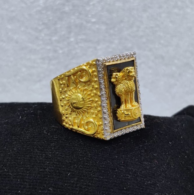 916 Gold Fancy Ashok Stambh Ring