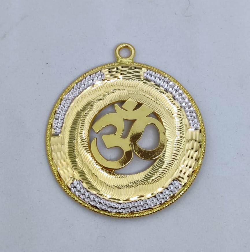 916 Gold Fancy Hand Made Om Pendant