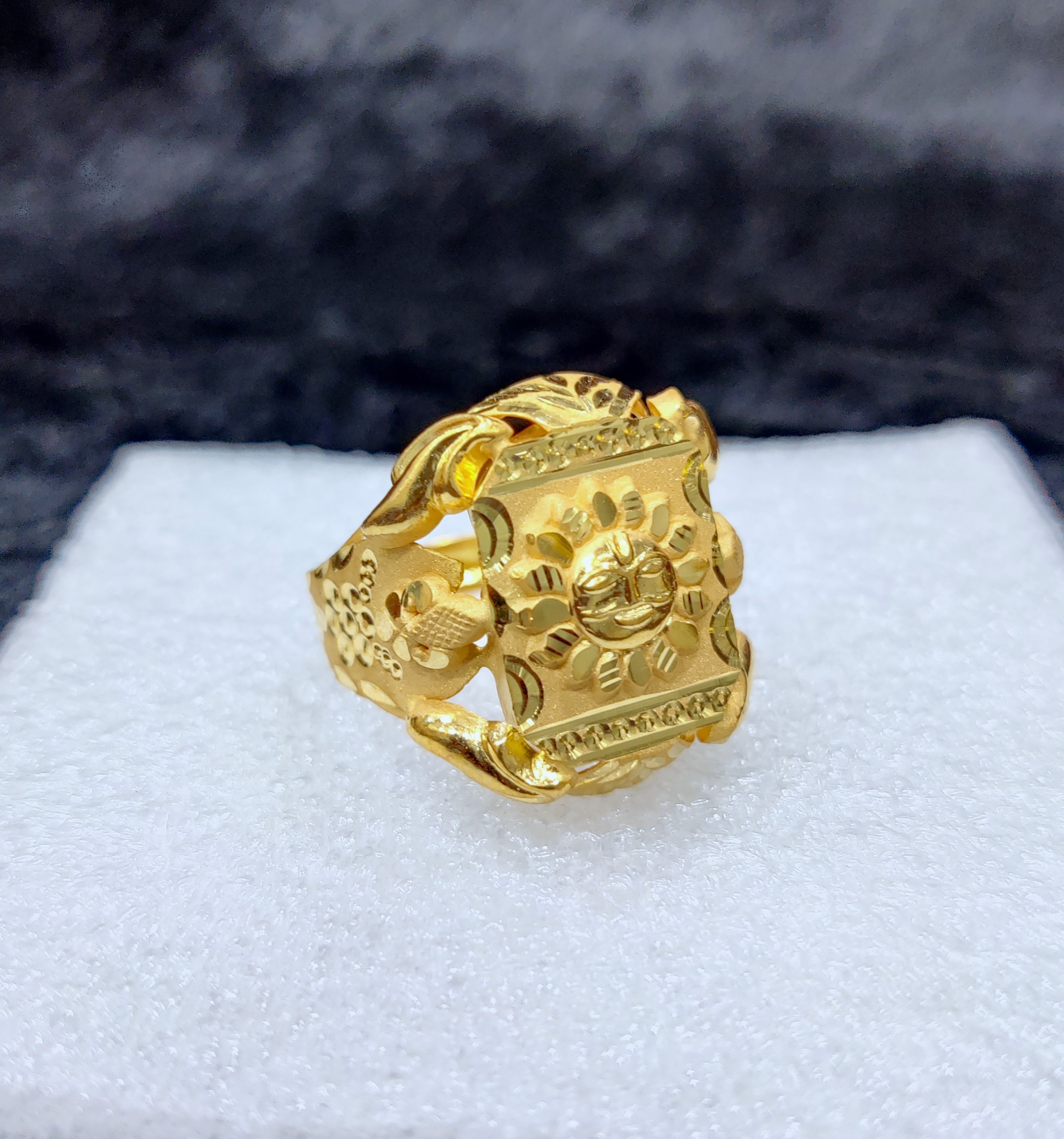 916 Gold Fancy Surya Ring