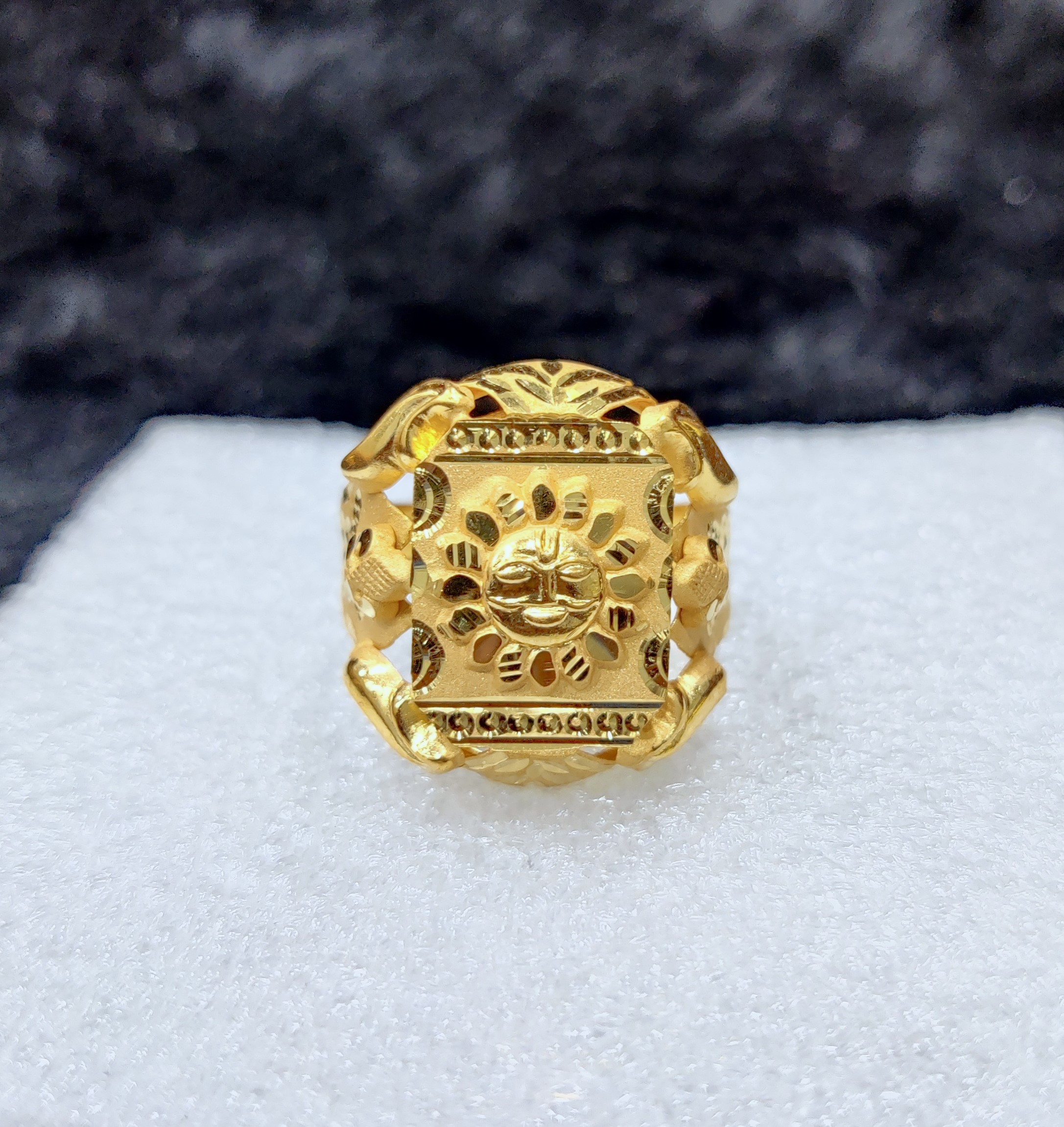 916 Gold Fancy Surya Ring