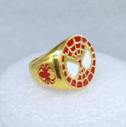 916 Gold Fancy Spider-Man Face Ring