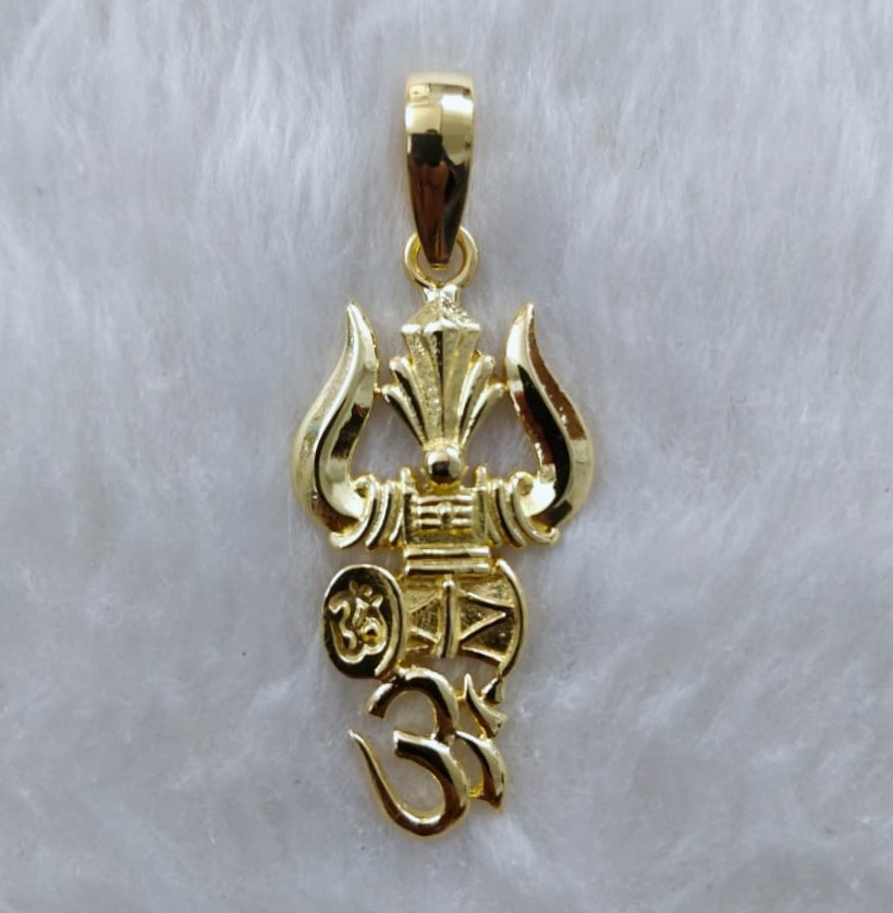 916 Gold Fancy Trishul Pendant