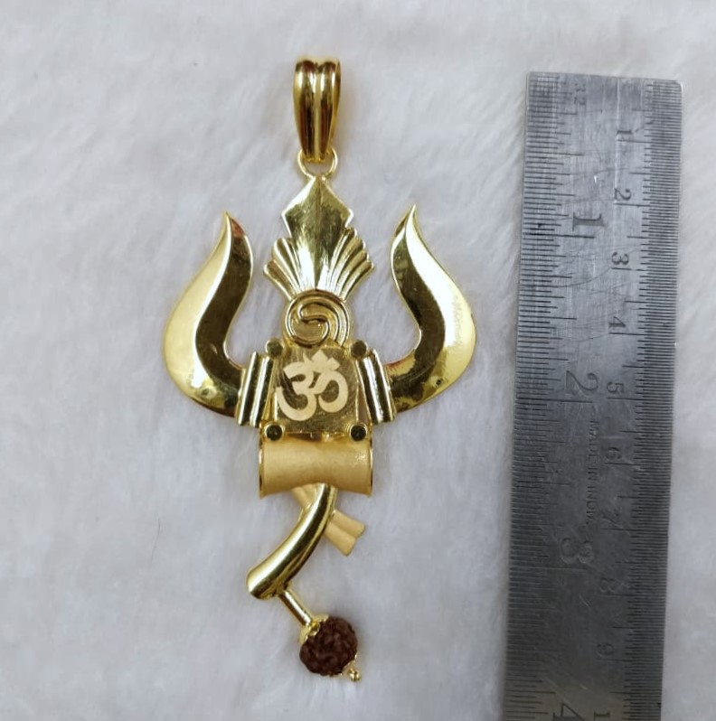916 Gold Fancy Trishul Pendant