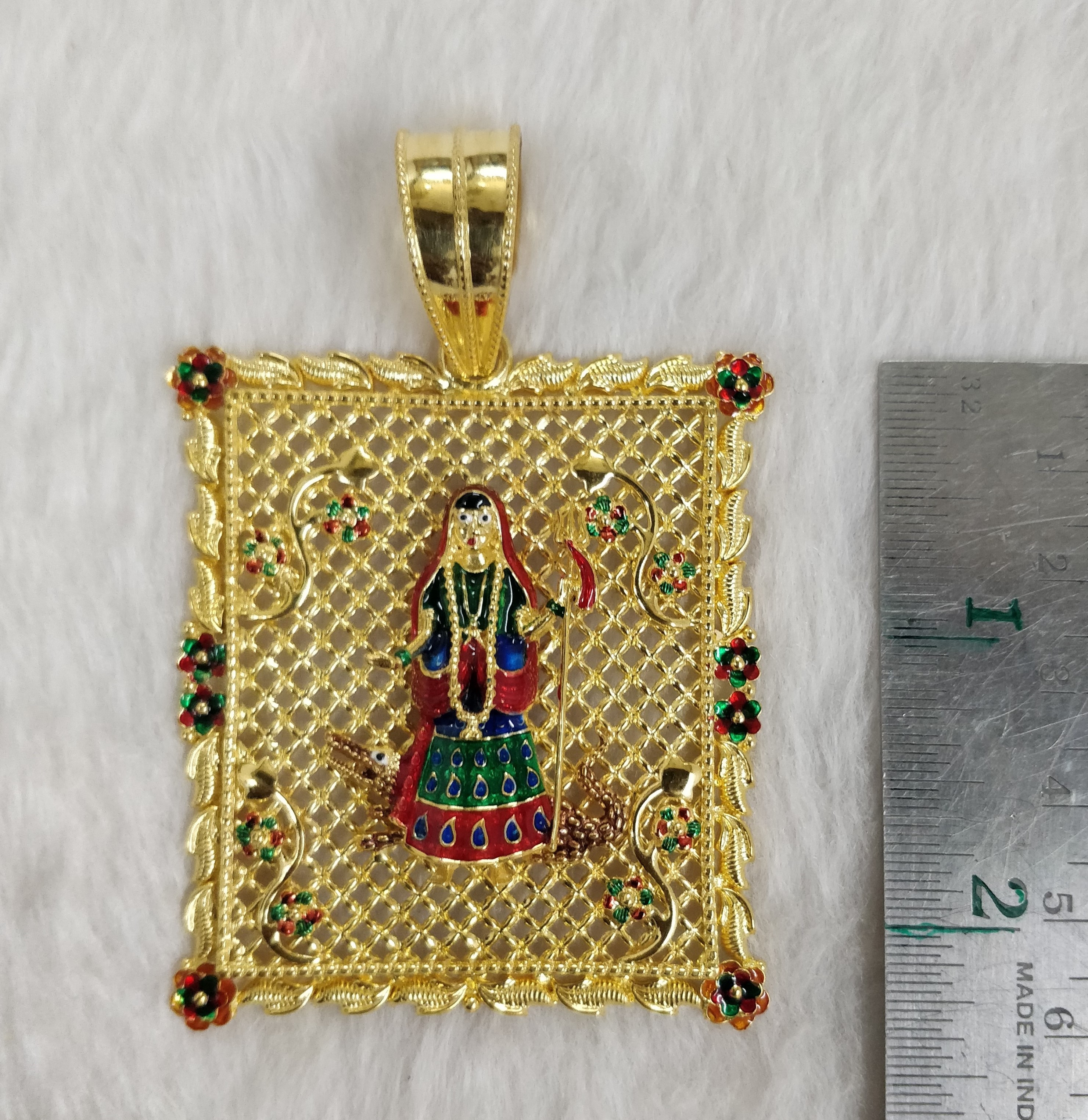 916 Gold Fancy Khodiyar Maa Pendant