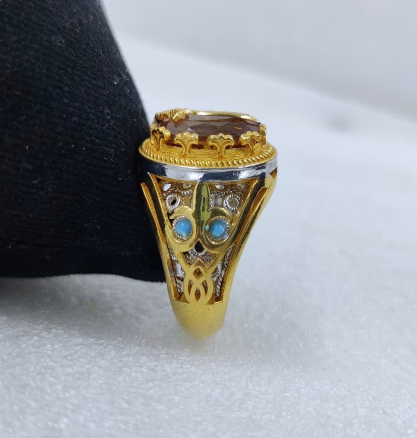 916 Gold Gent's Stone Ring
