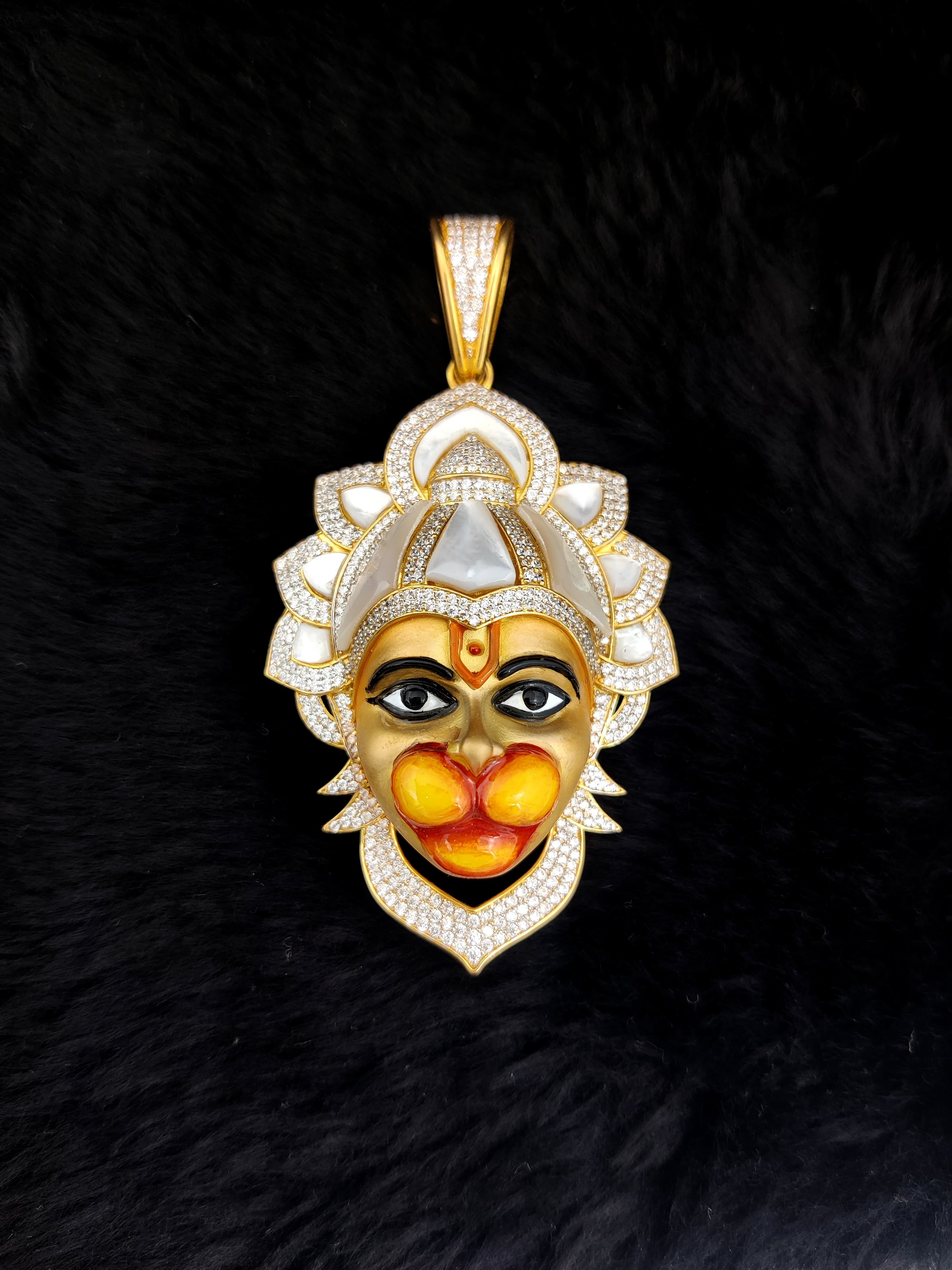 916 Gold Fancy Hanumandada Pendant
