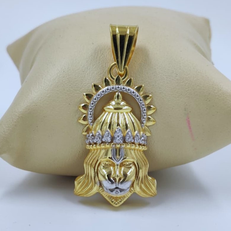 916 Gold Fancy Hanuman Face Pendant