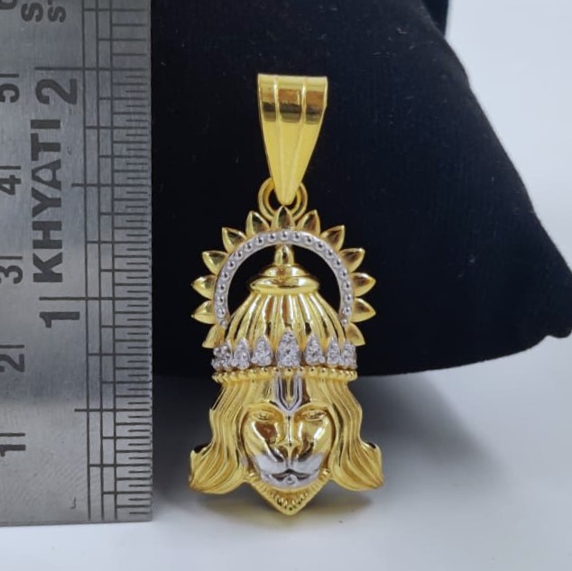916 Gold Fancy Hanuman Face Pendant
