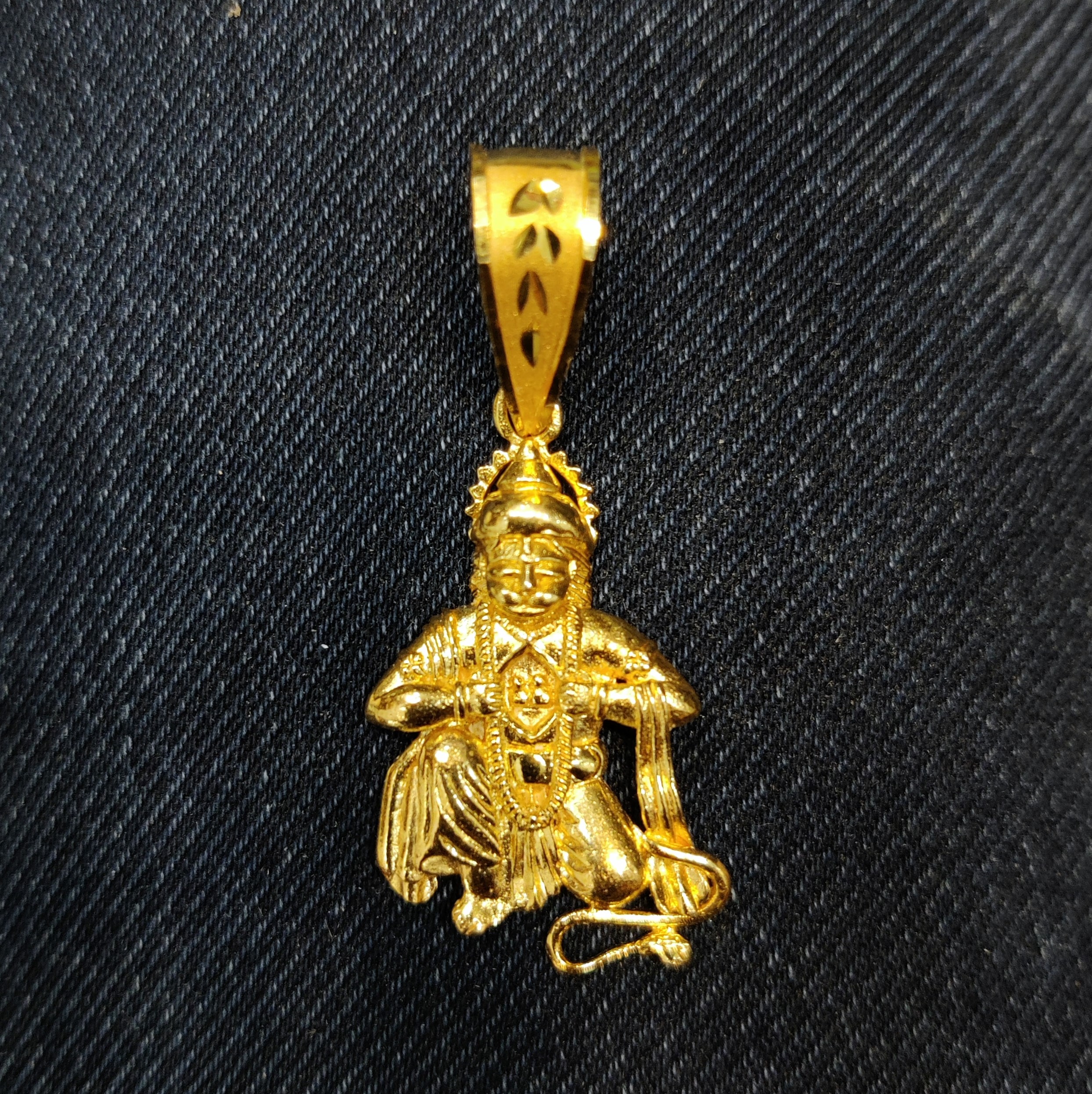 916 Gold Fancy Hanuman Pendant