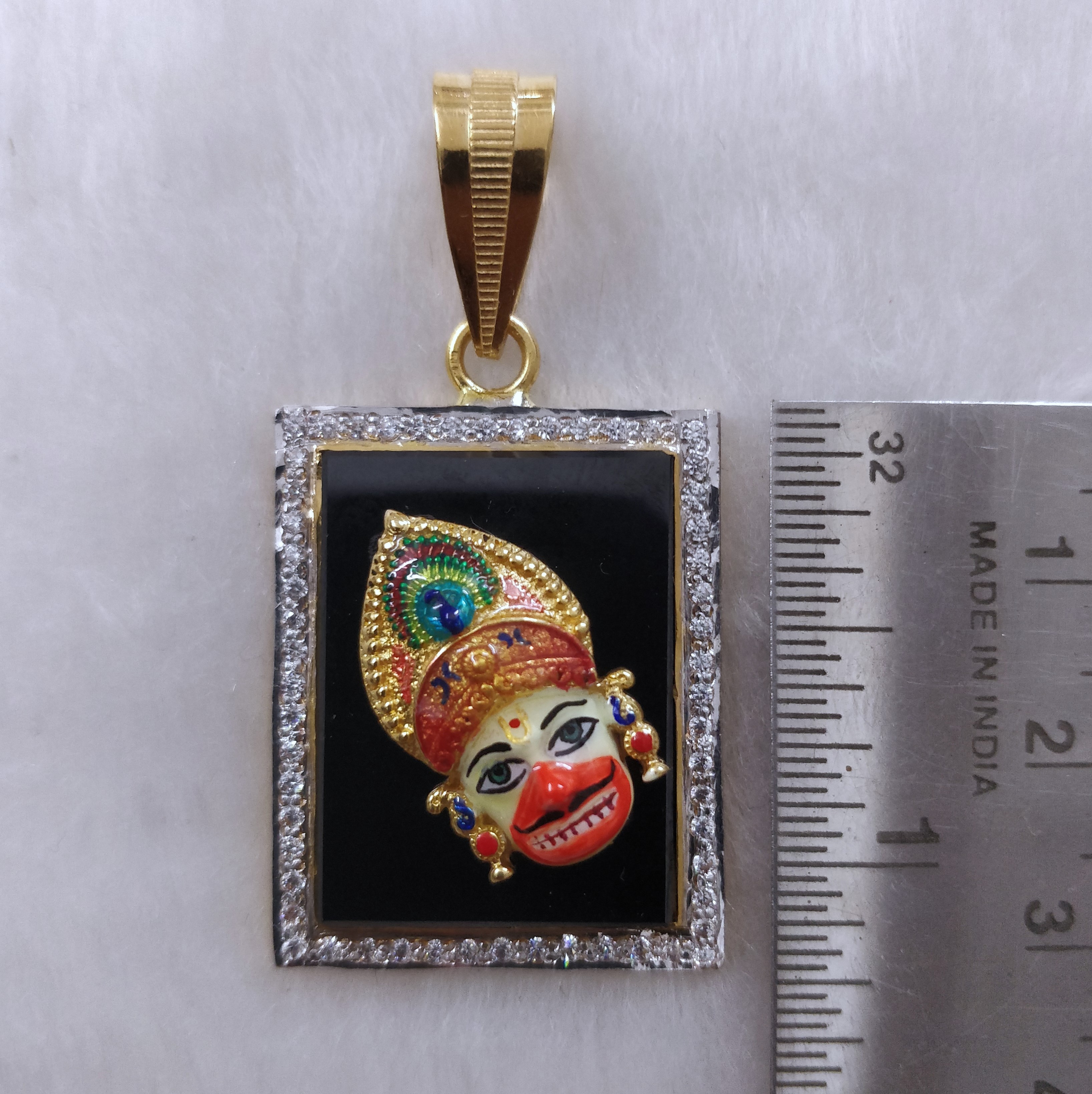 916 Gold kastbhanjan Dev Face Pendant