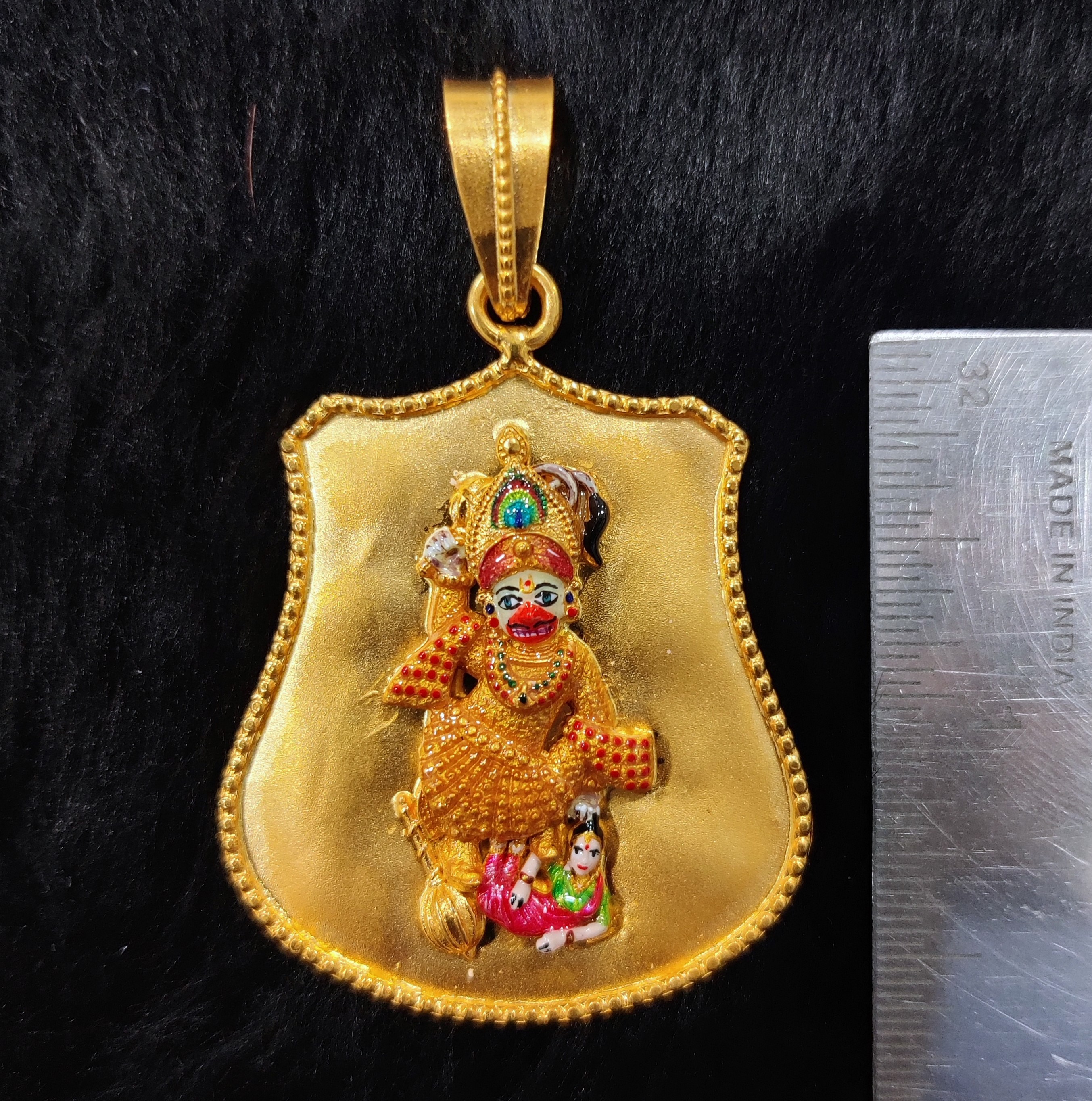 916 Gold Fancy Hanuman Pendant