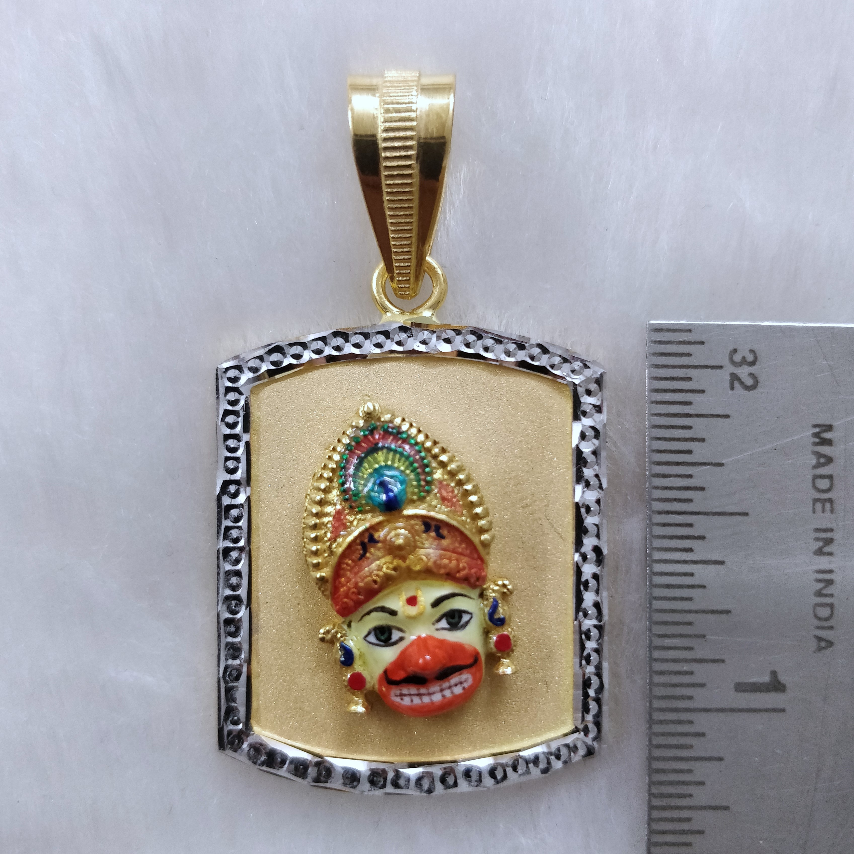 916 Gold Kastbhanjan Dev Face Pendant 2