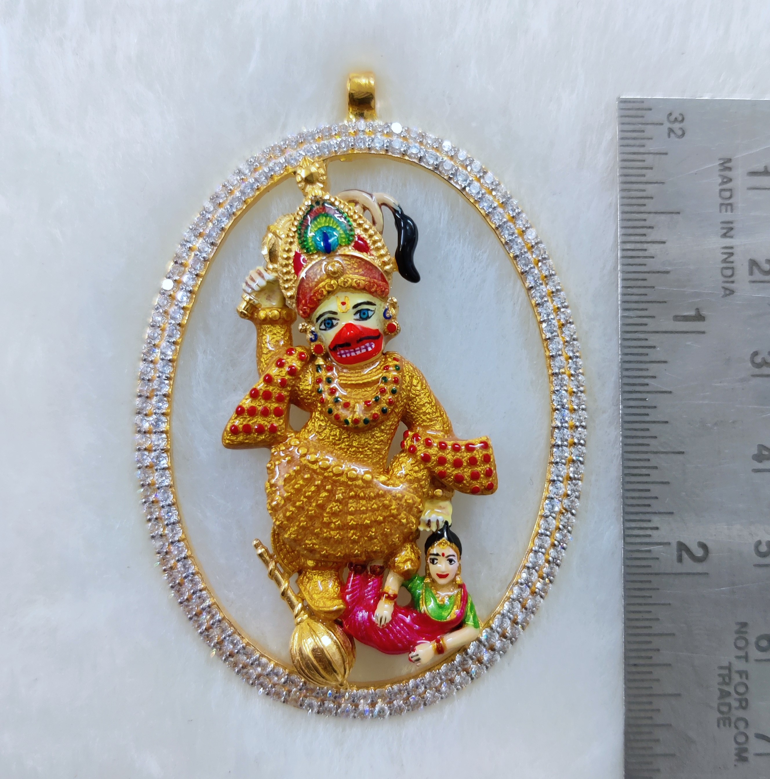 916 Gold Fancy Kastbhanjan Dev Pendant-11