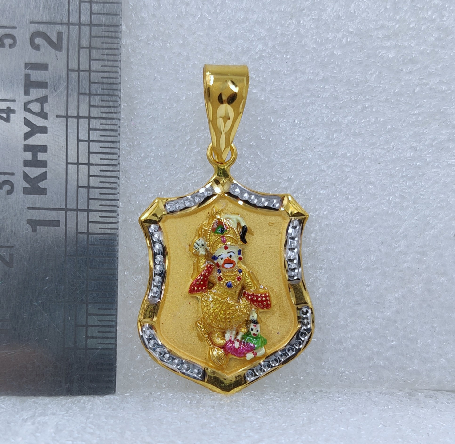 916 Gold Fancy Hanuman Pendant-1
