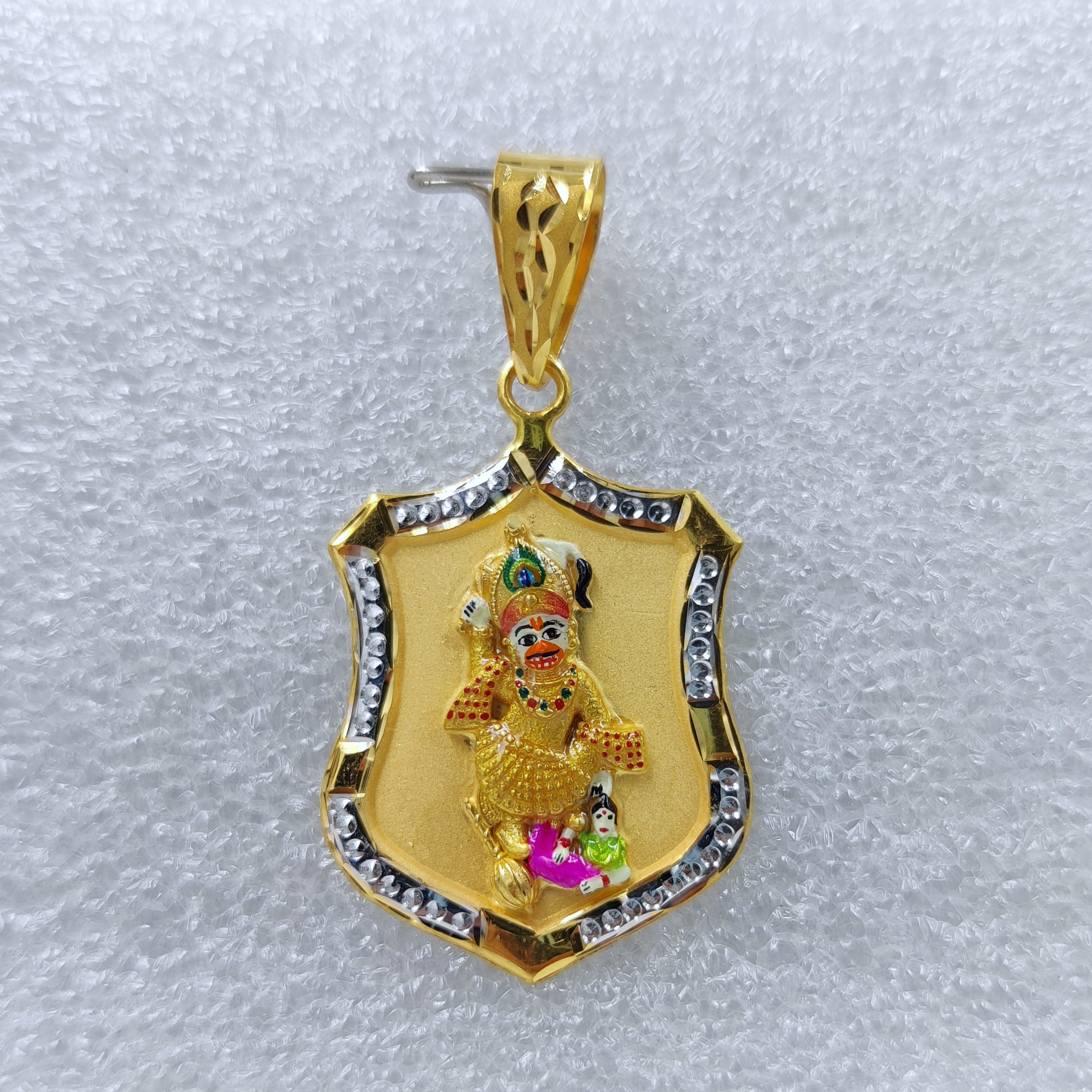 916 Gold Fancy Hanuman Pendant-1