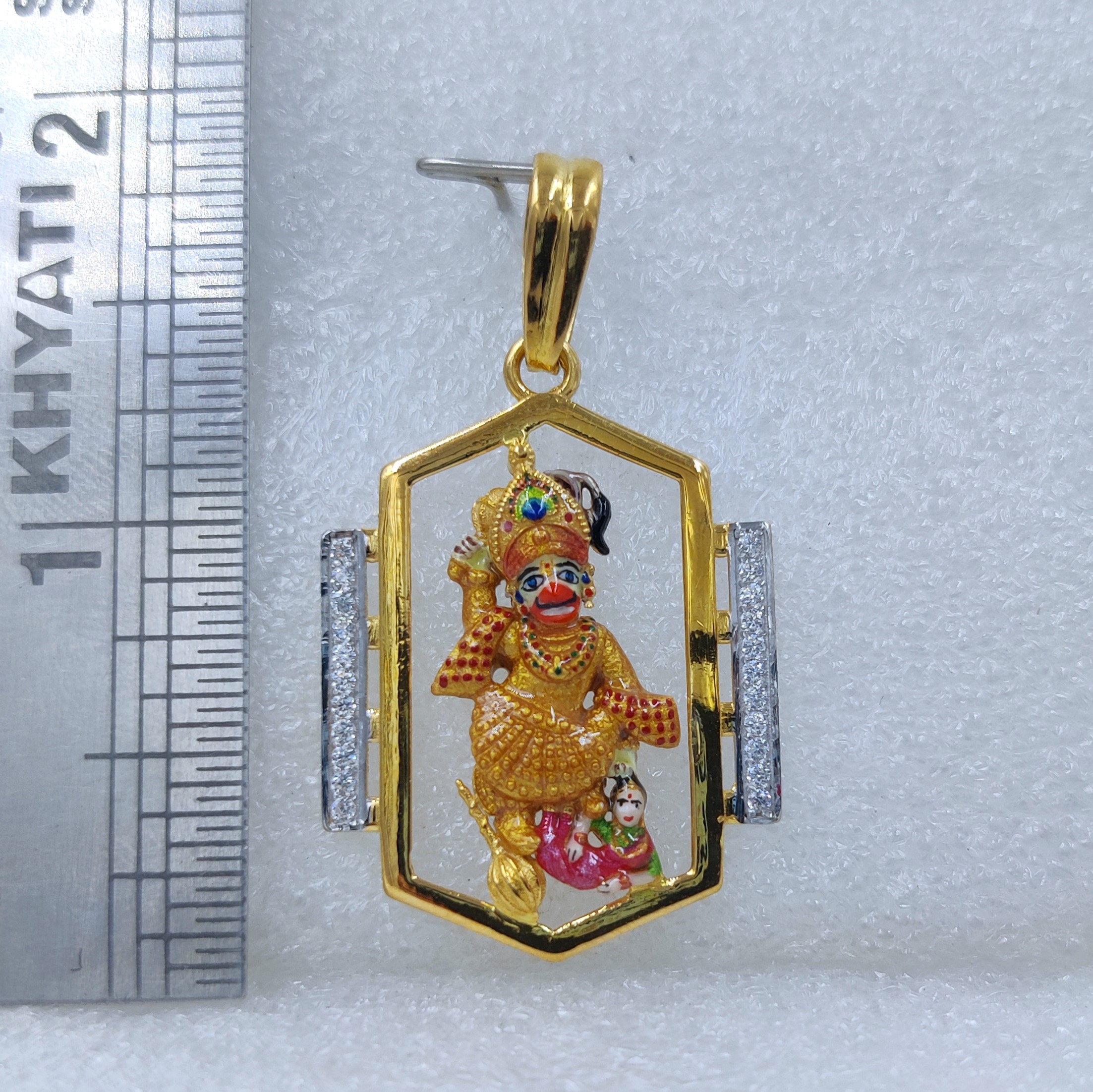 916 Gold Fancy Kastbhanjan Dev Pendant-14