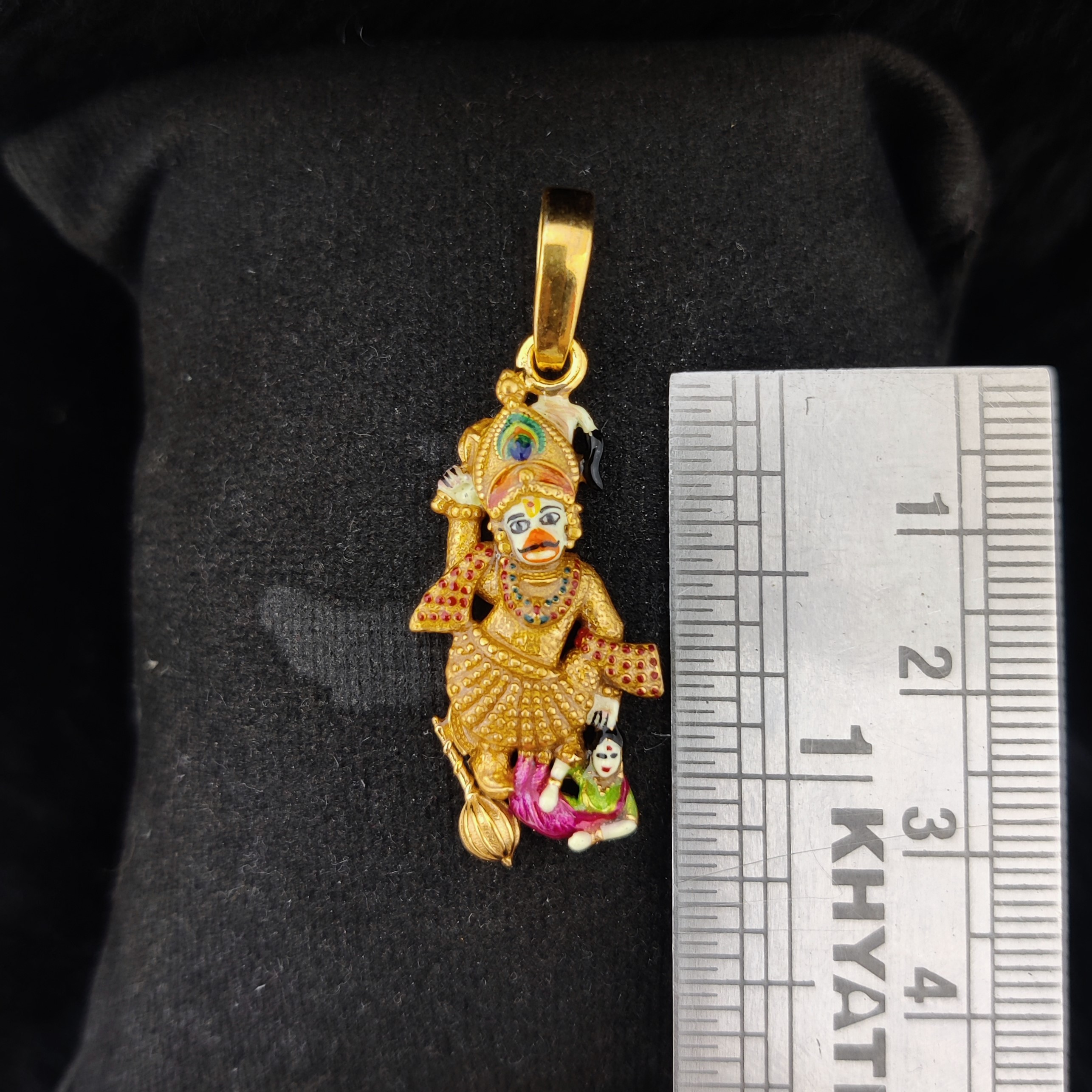 916 Gold Fancy Kastbhanjan Dev Pendant-17