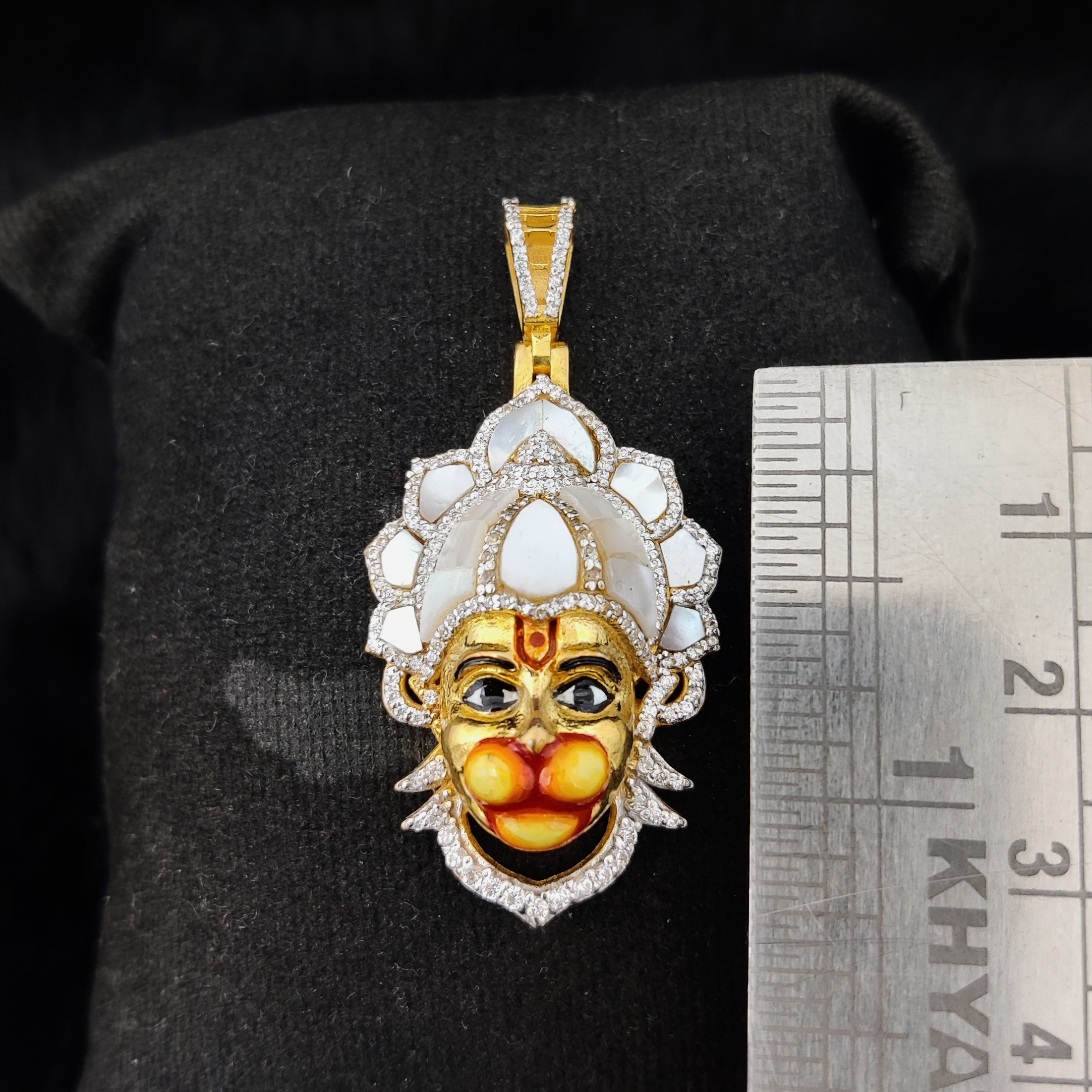 916 Gold Fancy Hanuman Dada Pendant-8