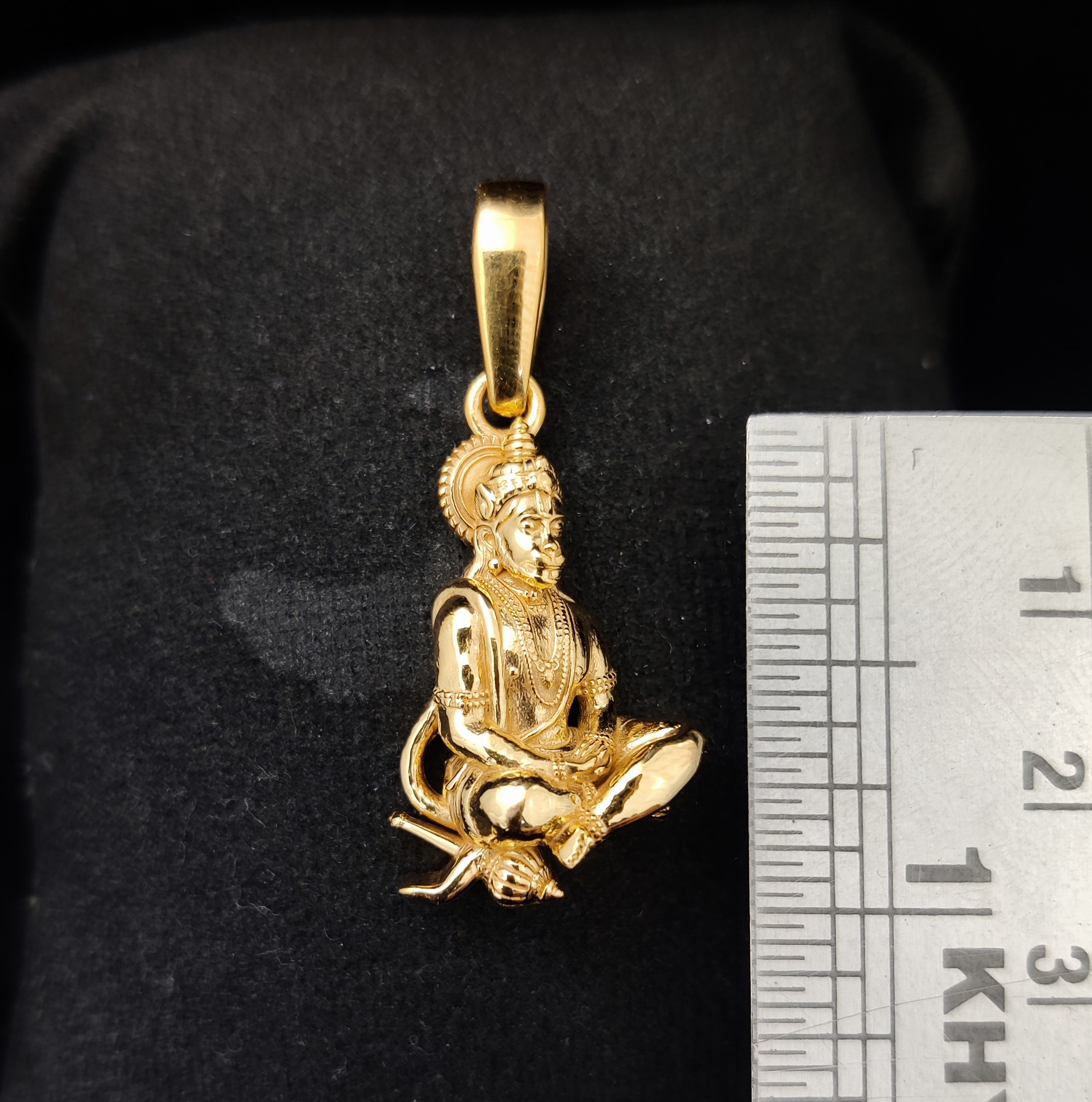 916 Gold Hanuman Dada Dhyan Mudra Pendant-63