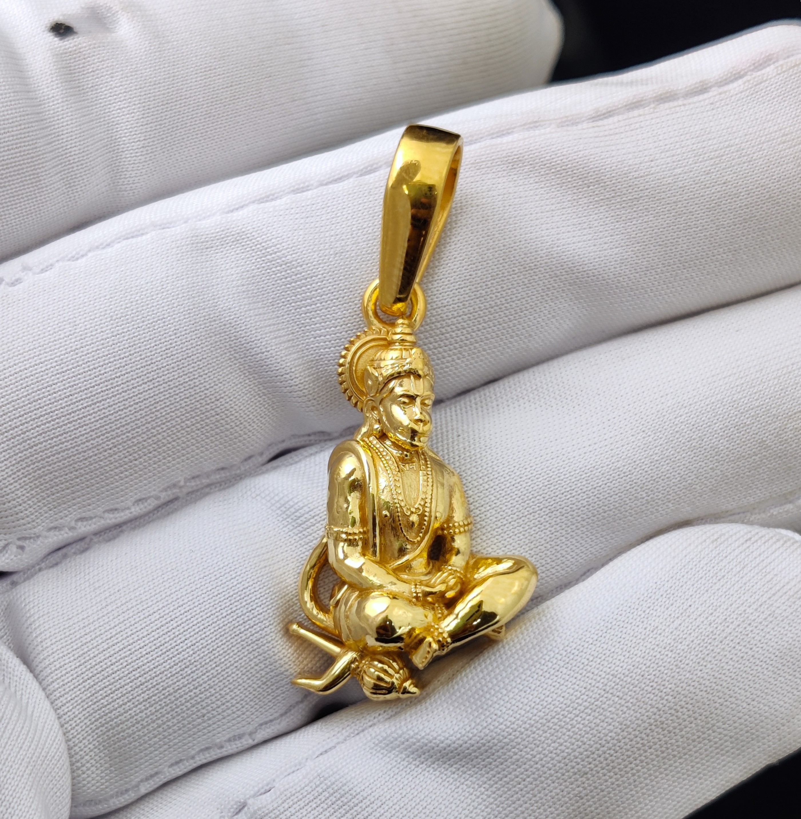 916 Gold Hanuman Dada Dhyan Mudra Pendant-63