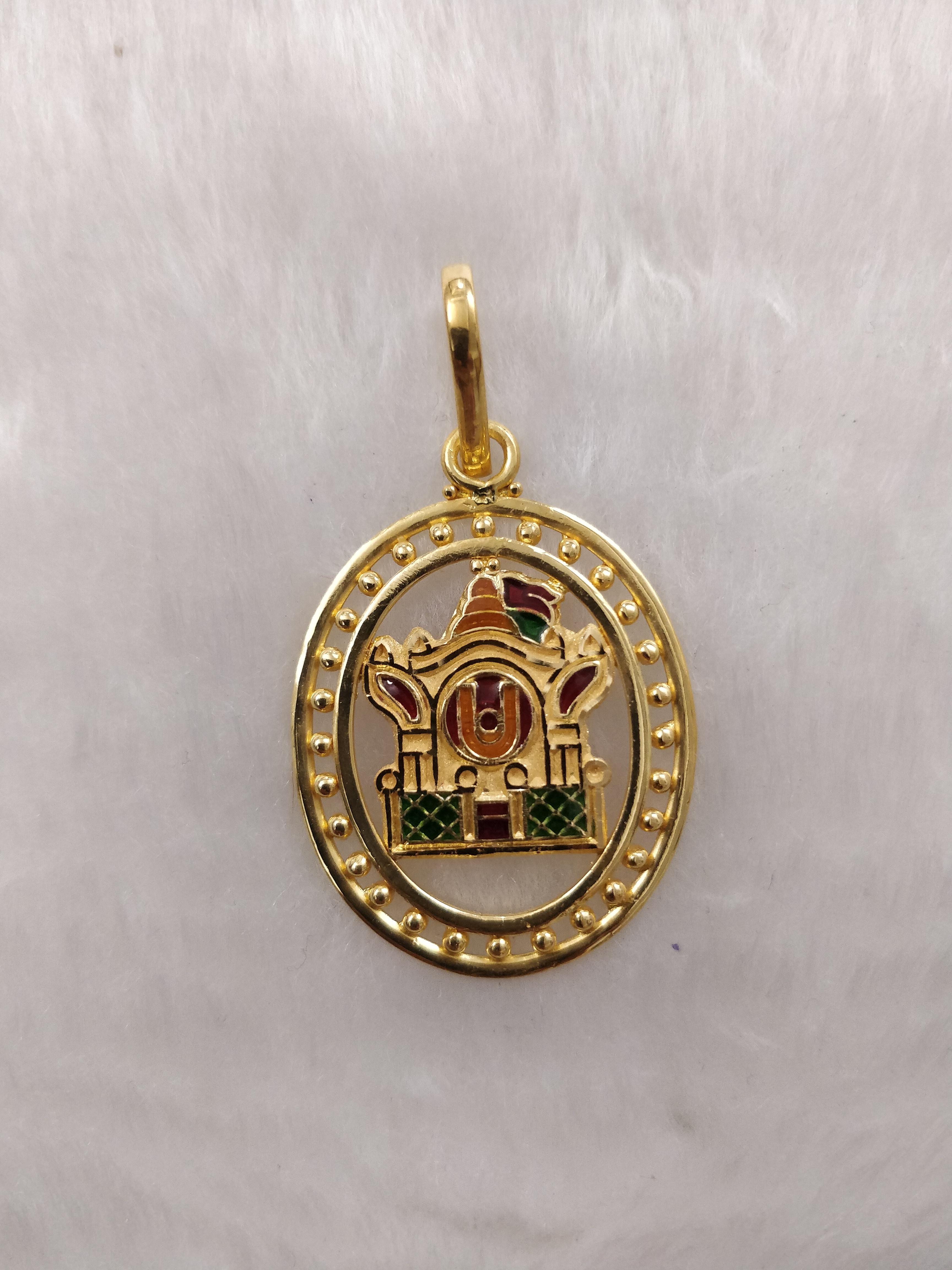 916 Gold Fancy Akshar Deri Pendant