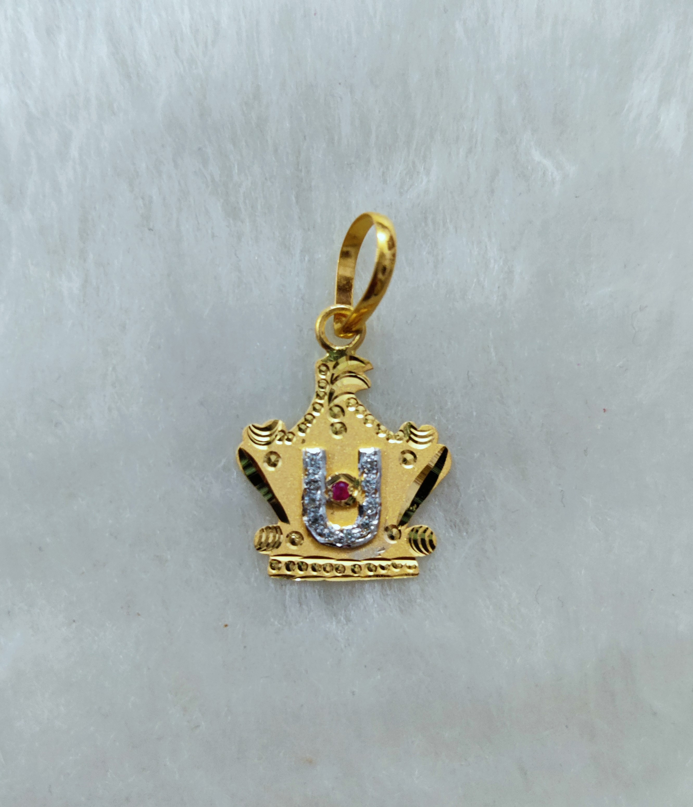 916 Gold Akshar Deri Pendant