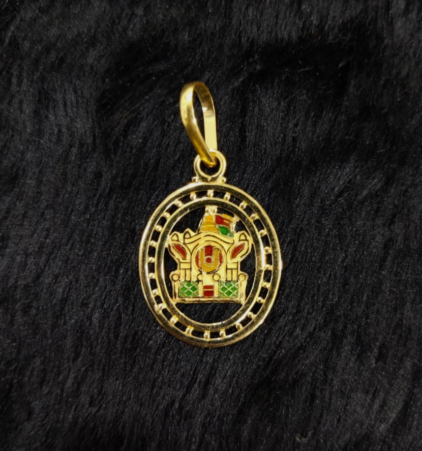 916 Gold Fancy Akshar Deri Pendant