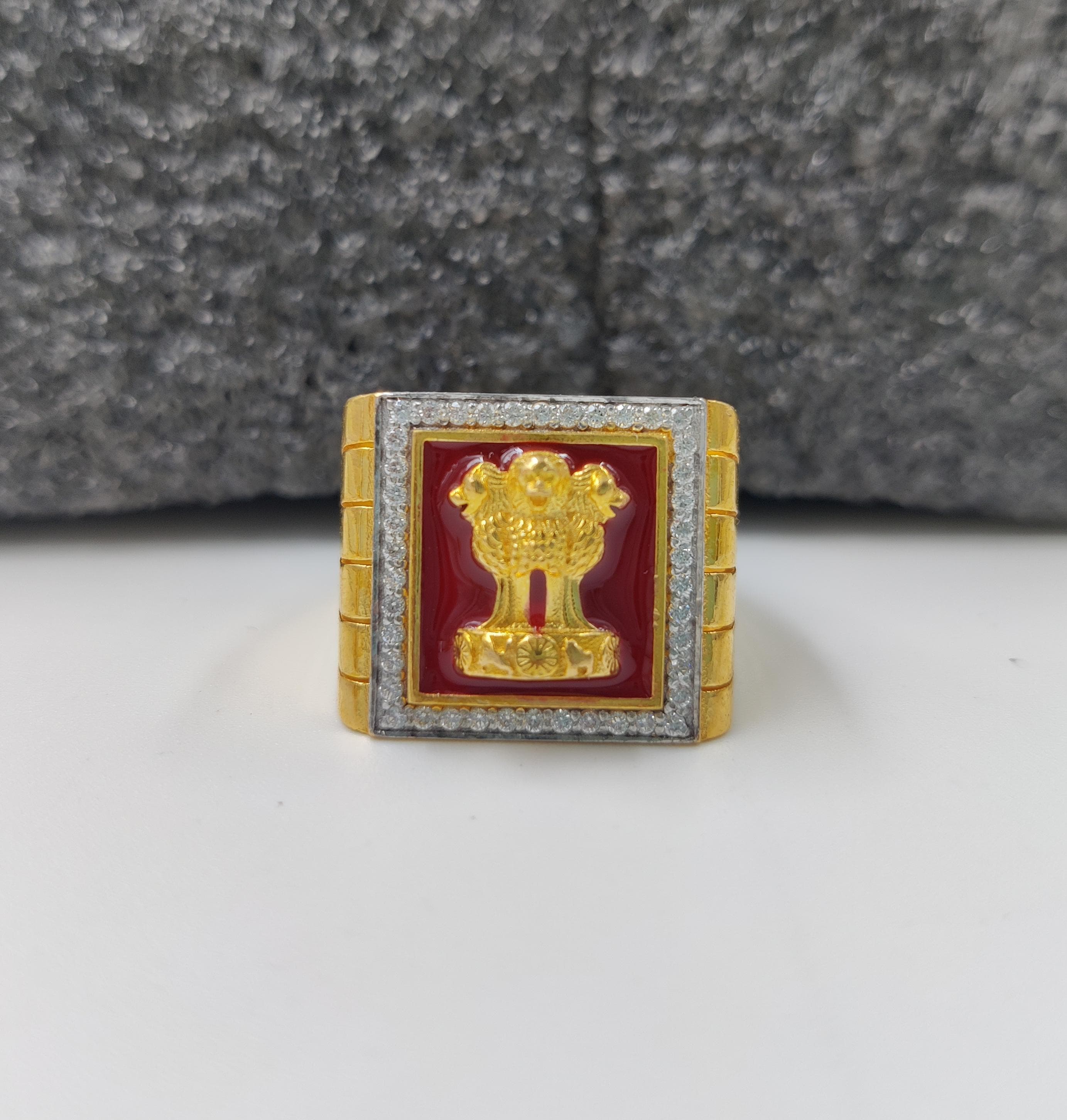 916 Gold Fancy Ashok Stambh Ring