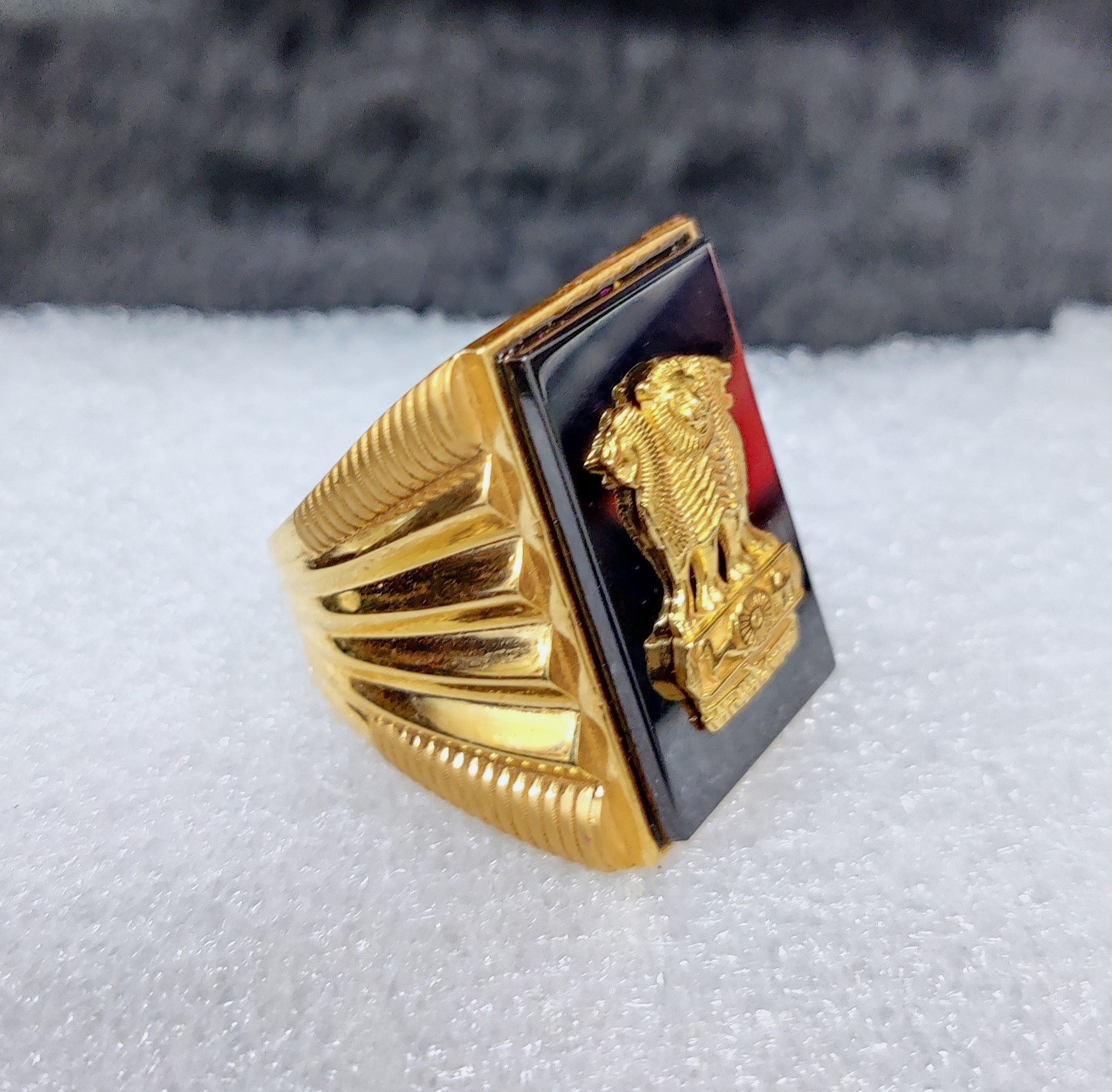 916 Gold Fancy Ashok Stambh Ring