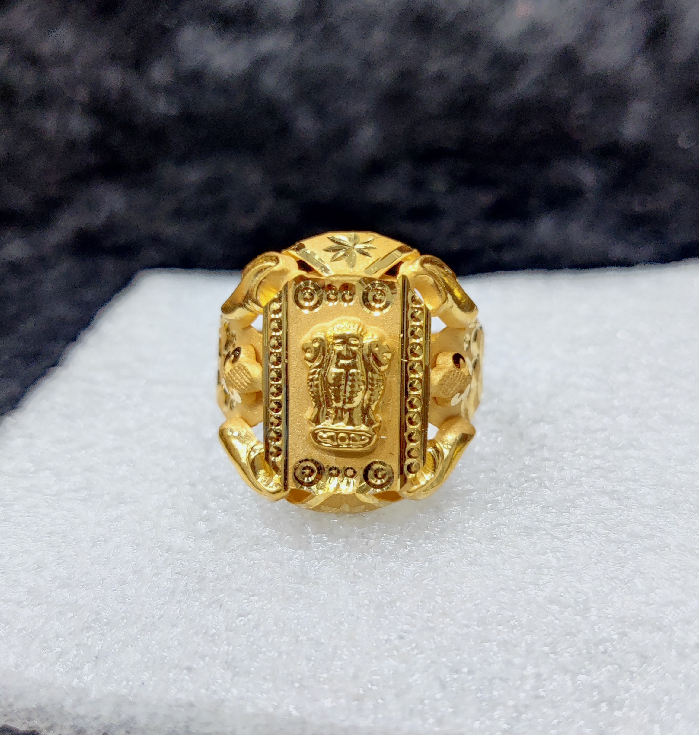 916 Gold Fancy Ashok Stambh Ring