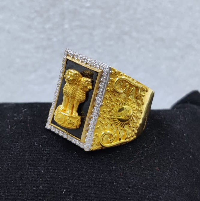 916 Gold Fancy Ashok Stambh Ring