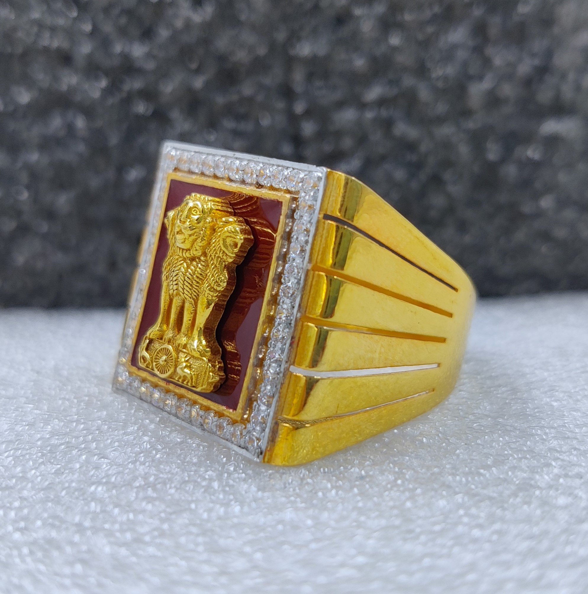 916 Gold Fancy Ashok Stambh Ring-8
