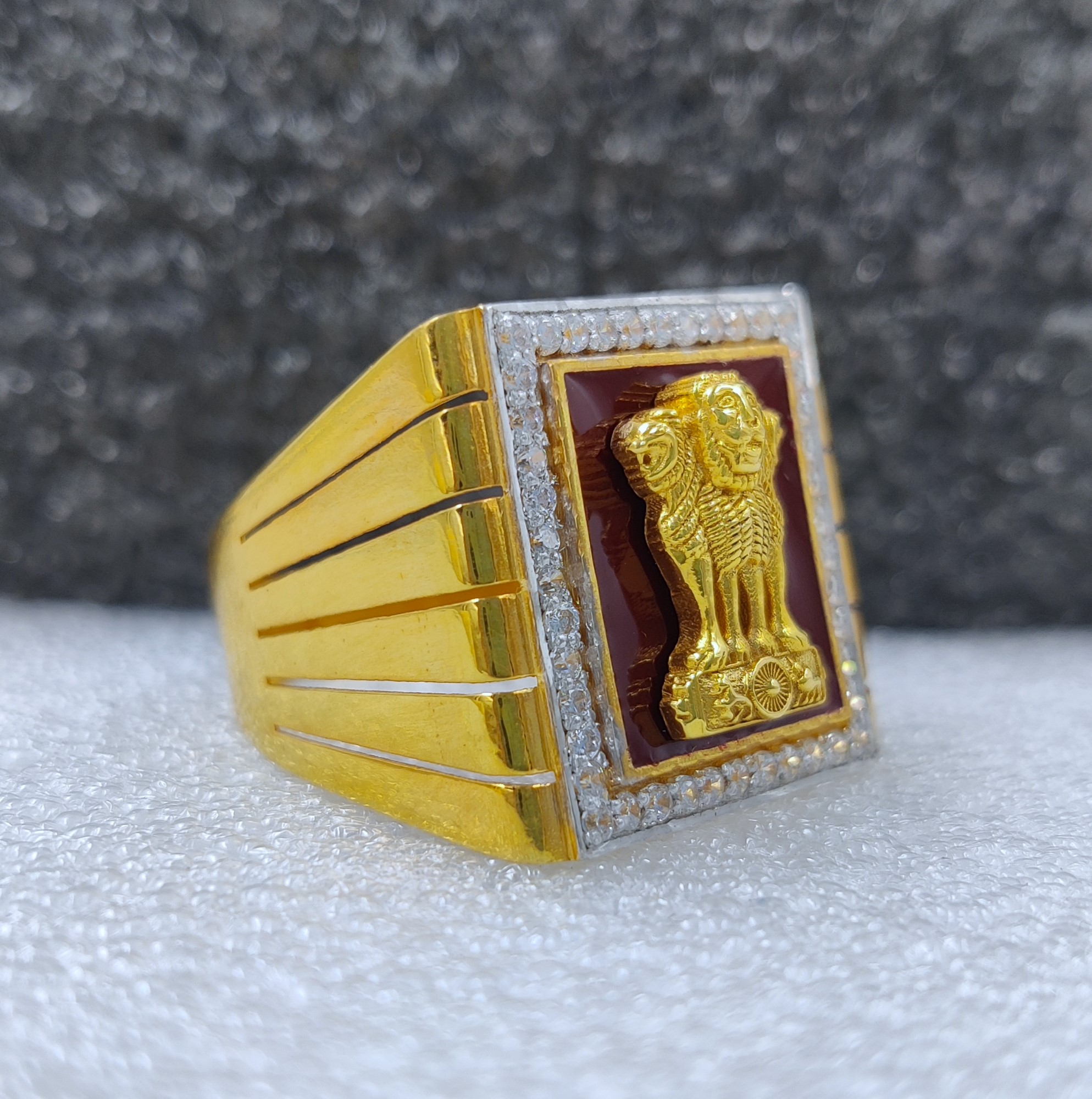 916 Gold Fancy Ashok Stambh Ring-8