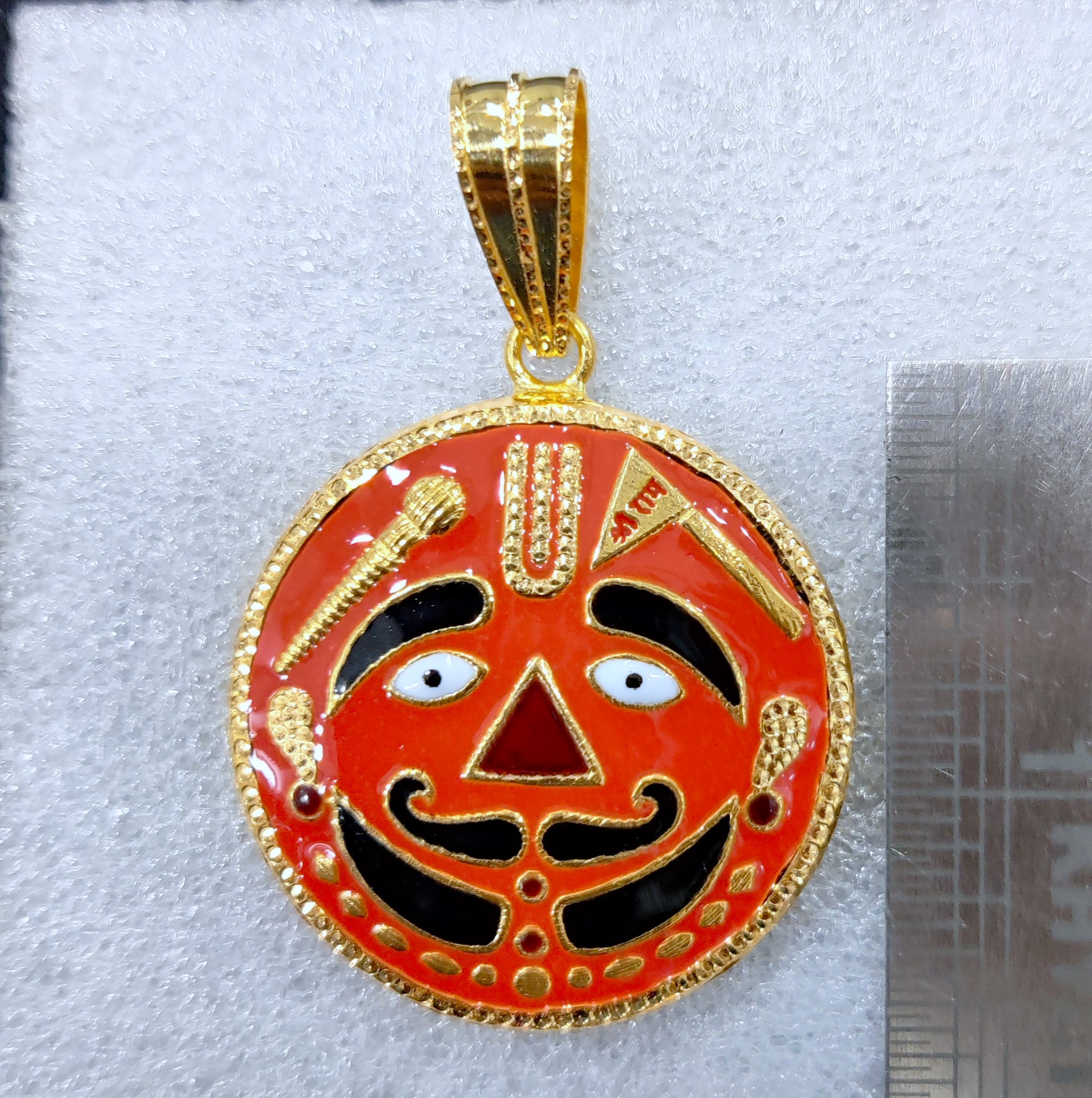 916 Gold Balaji Minakari Pendant