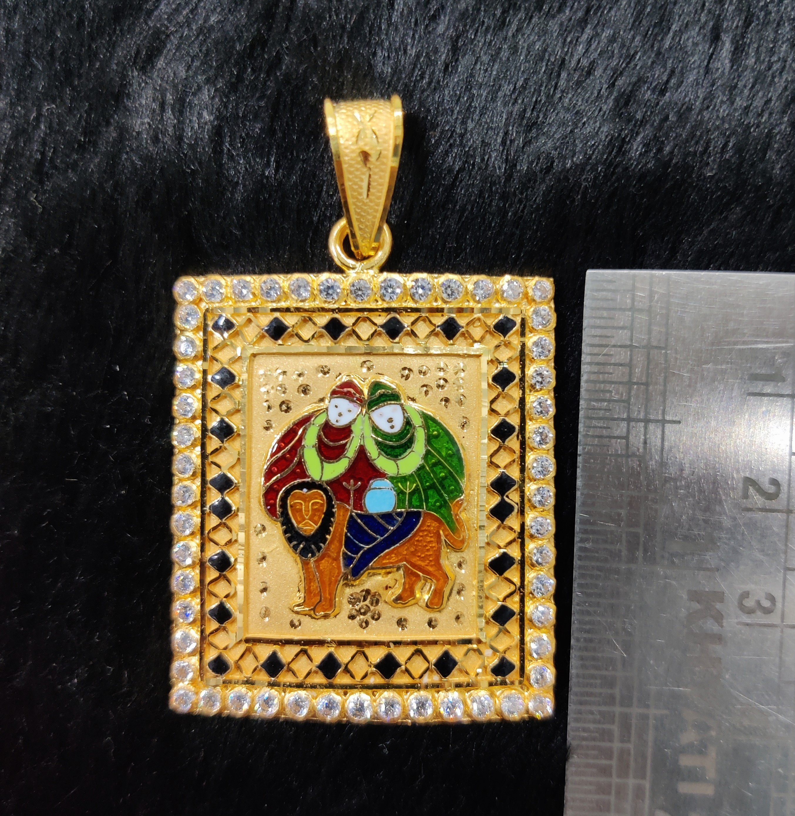 916 Gold Chamunda Maa Minakar Pendant-26