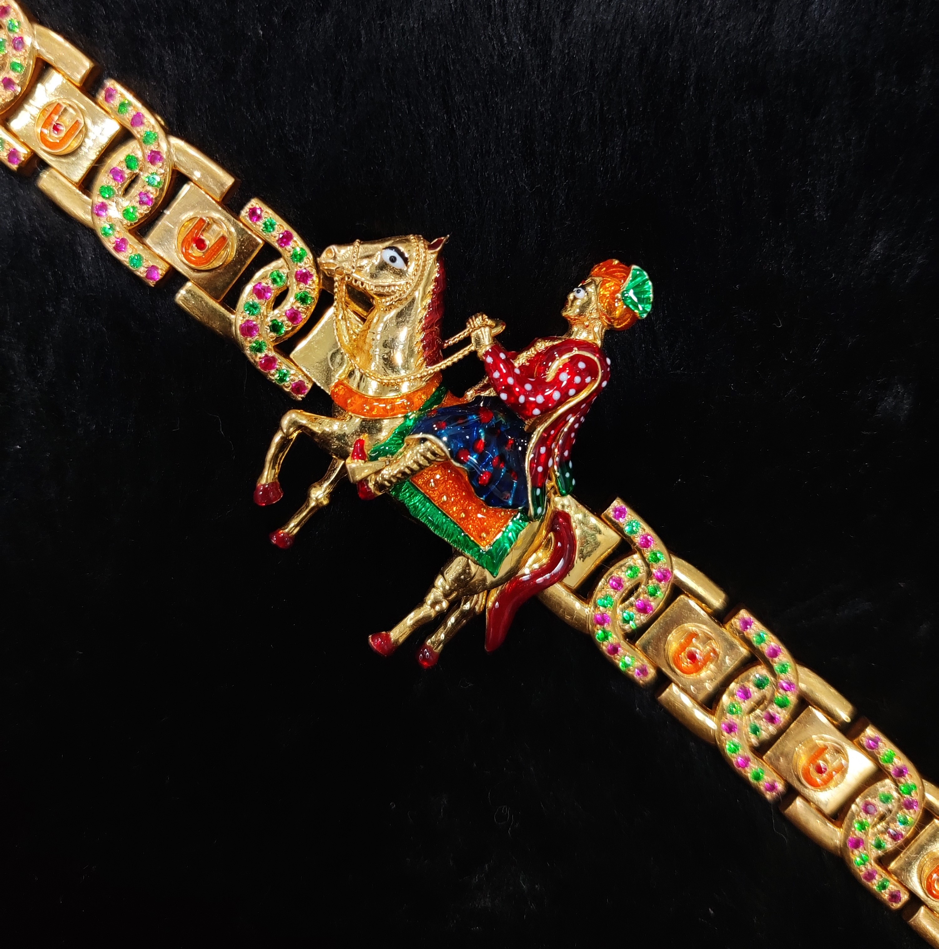 916 Gold Fancy Swaminarayan Bhagavan Braclet-13
