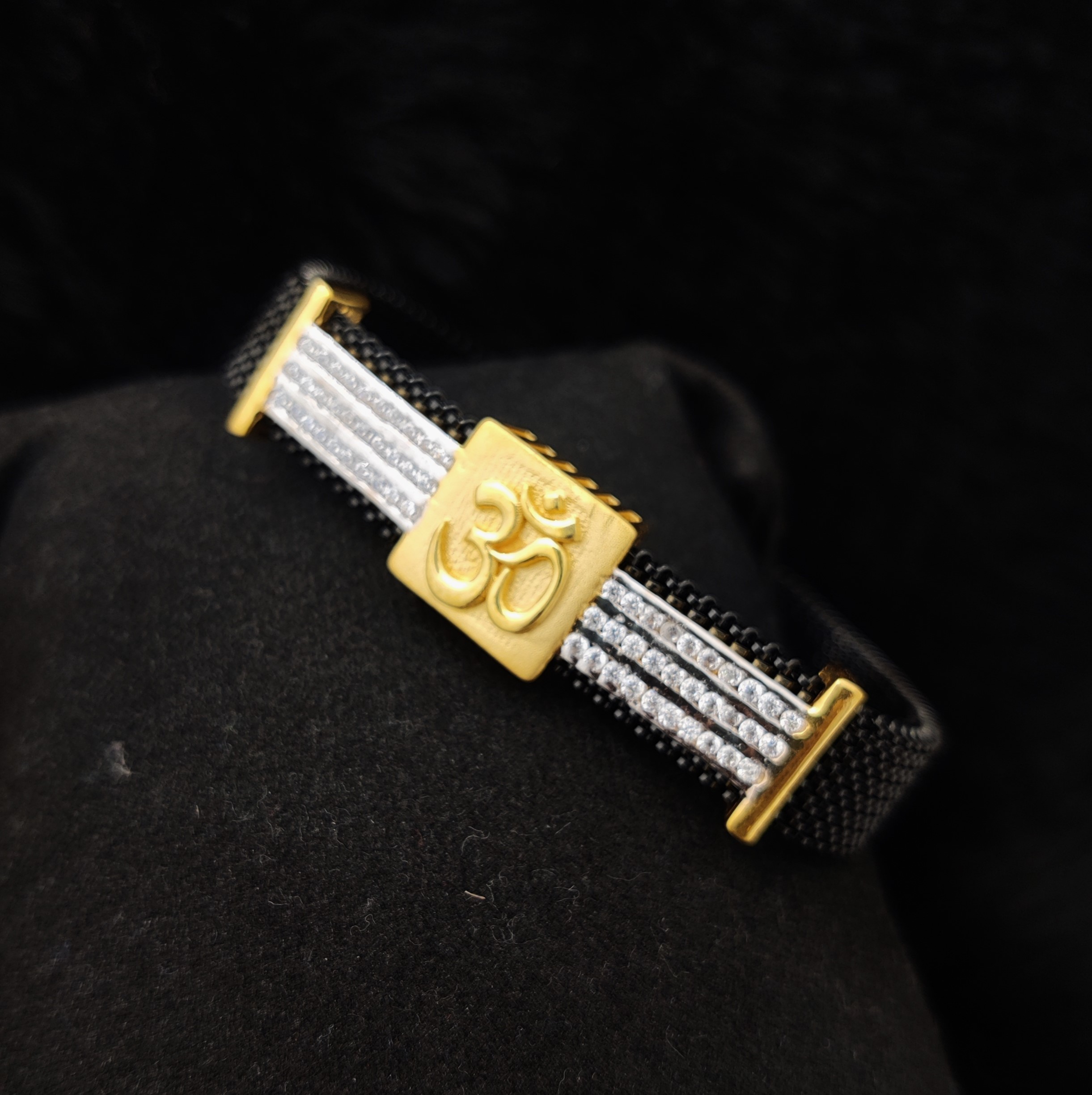 916 Gold Fancy Om Bracelet-8