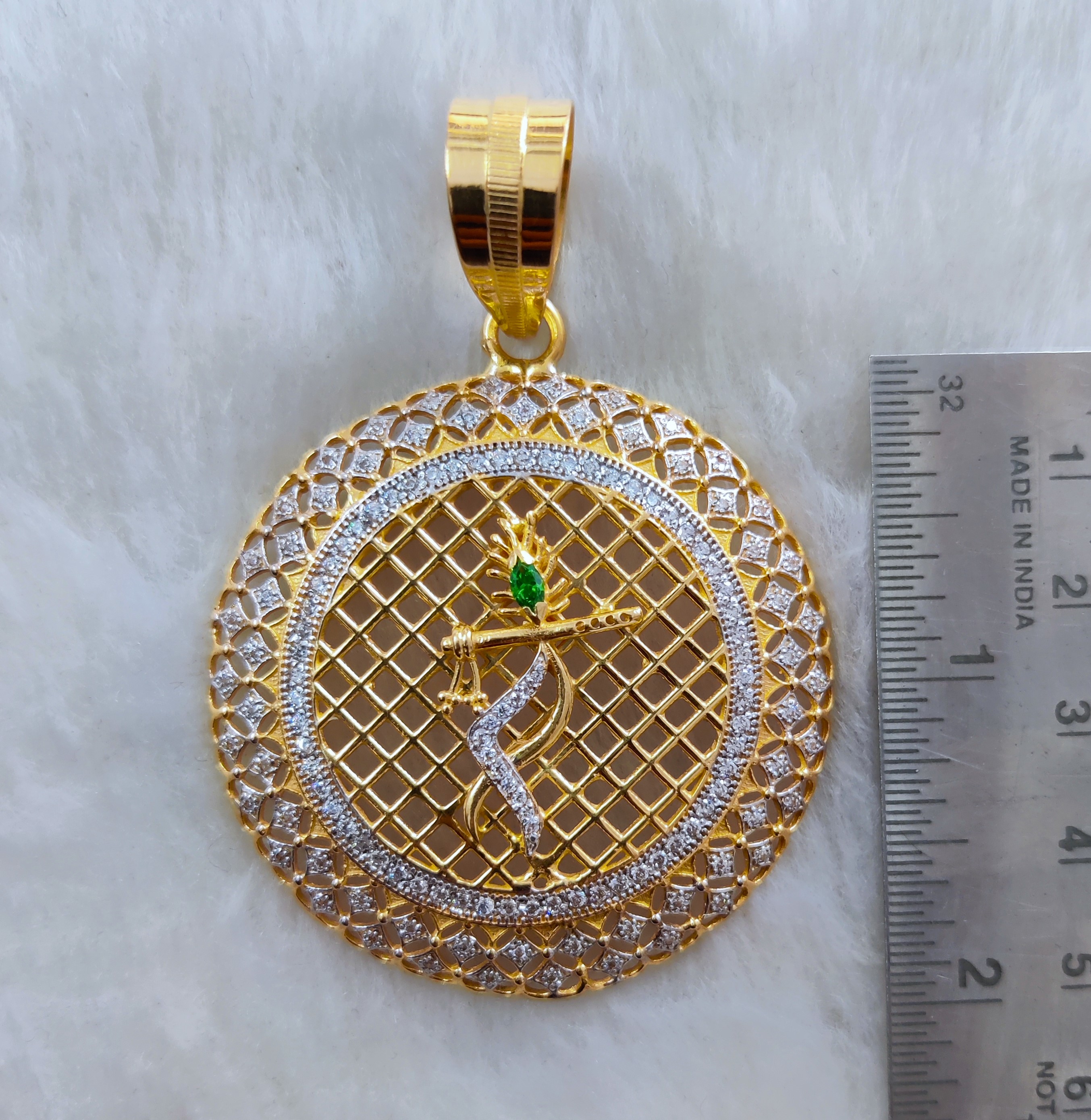 916 Gold Fancy Krishna Pendant-34