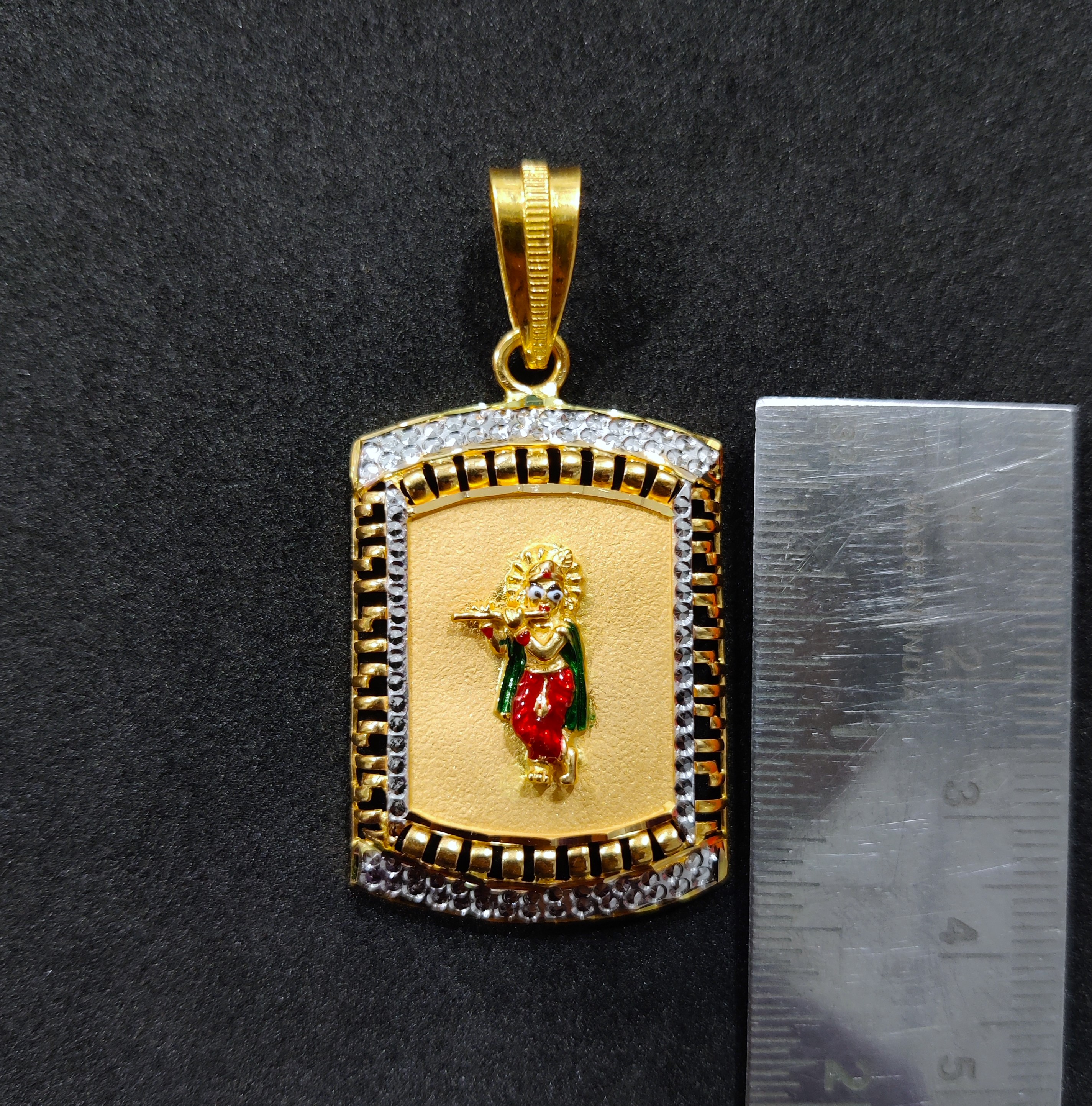 916 Gold Fancy Krishna Pendant-51