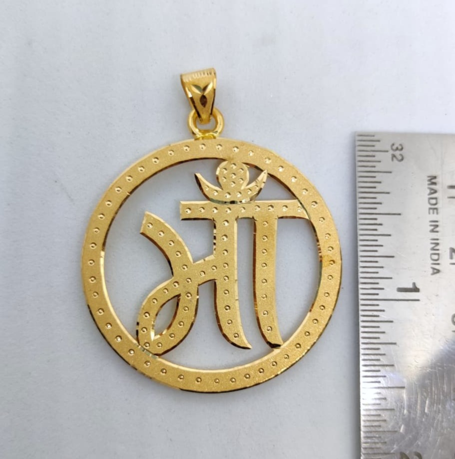 916 Gold Hand Made Maa Pendant