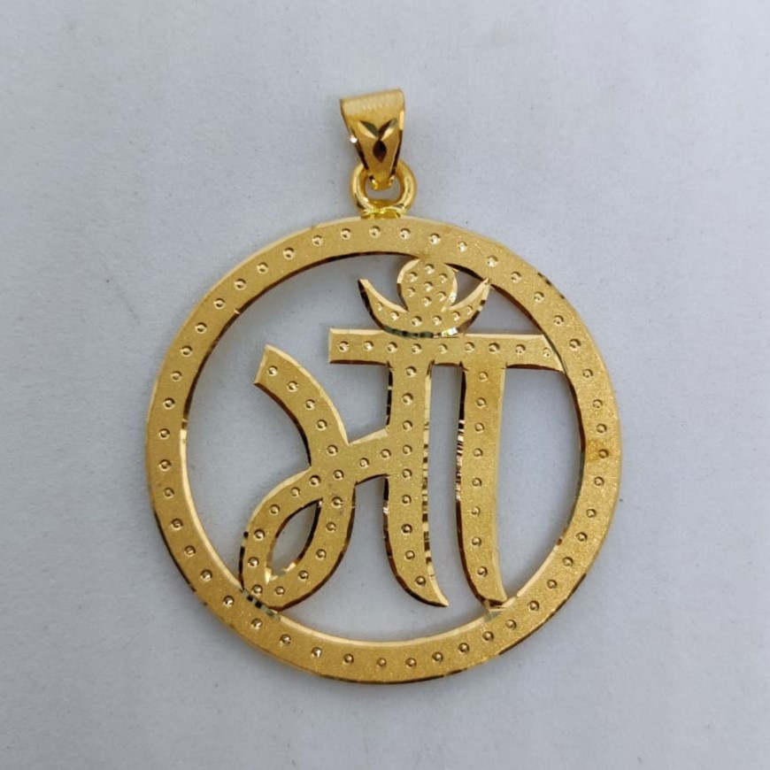 916 Gold Hand Made Maa Pendant