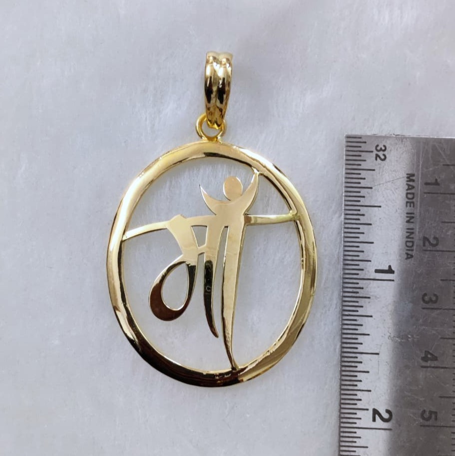 916 Gold Hand Made Maa Pendant