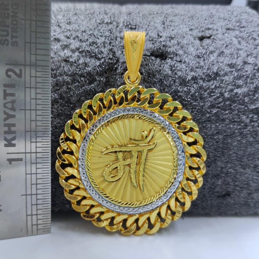 916 Gold Hand Made Maa Pendant