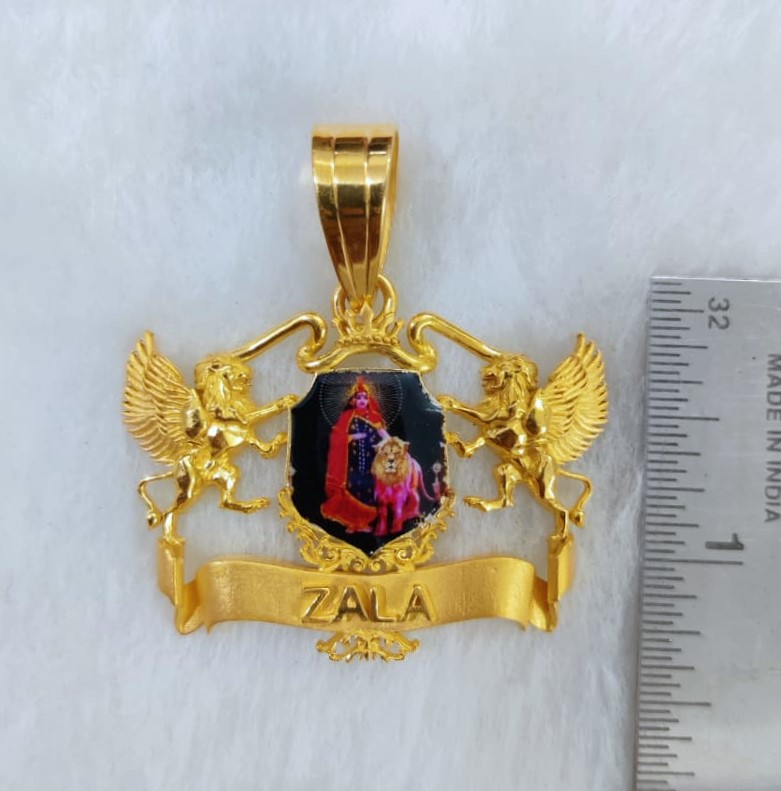 916 Gold Shakti Maa Photo Pendant