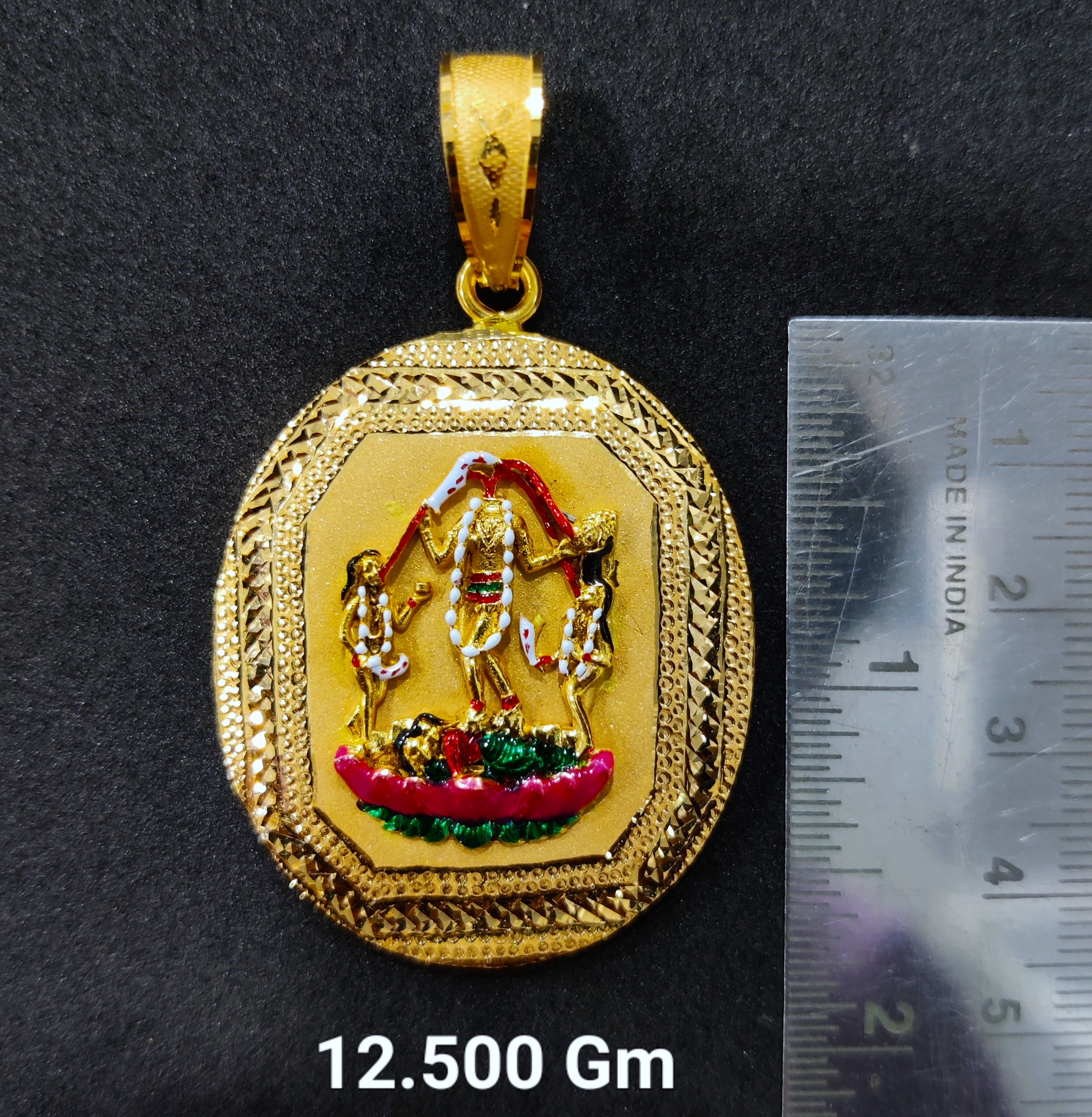 916 Gold Fancy Fuljogani Maa Pendant-8
